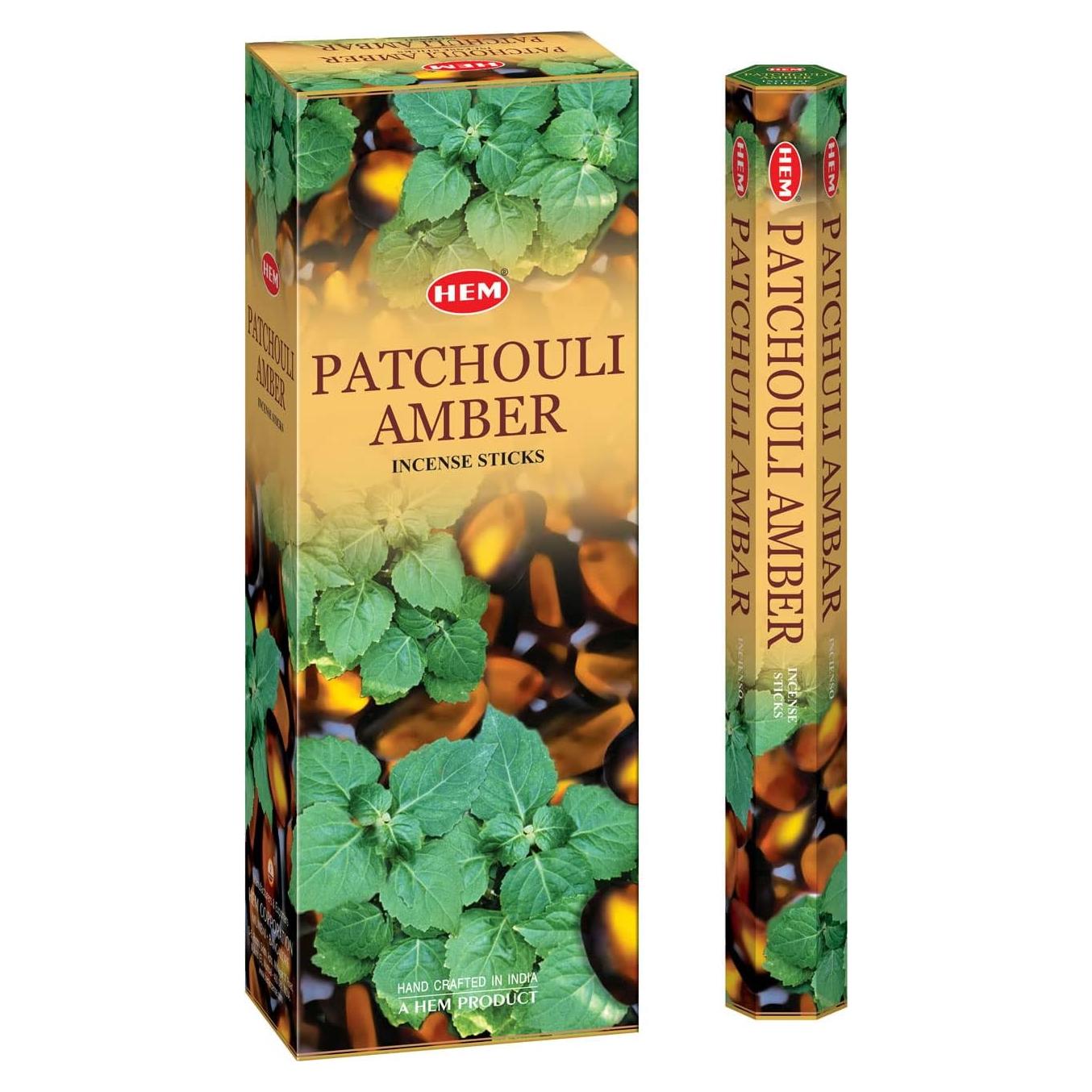 Incienso HEM Parches y Ámbar - 120 Varitas, 20g por Caja