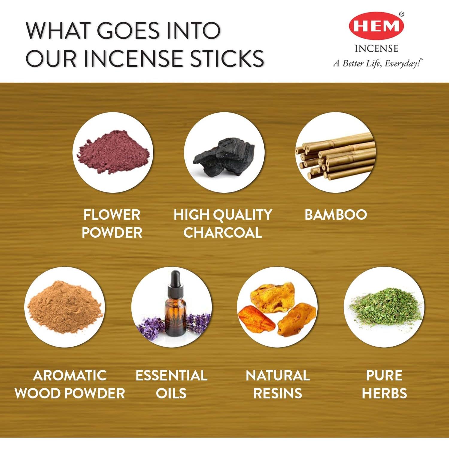 Incienso HEM Parches y Ámbar - 120 Varitas, 20g por Caja