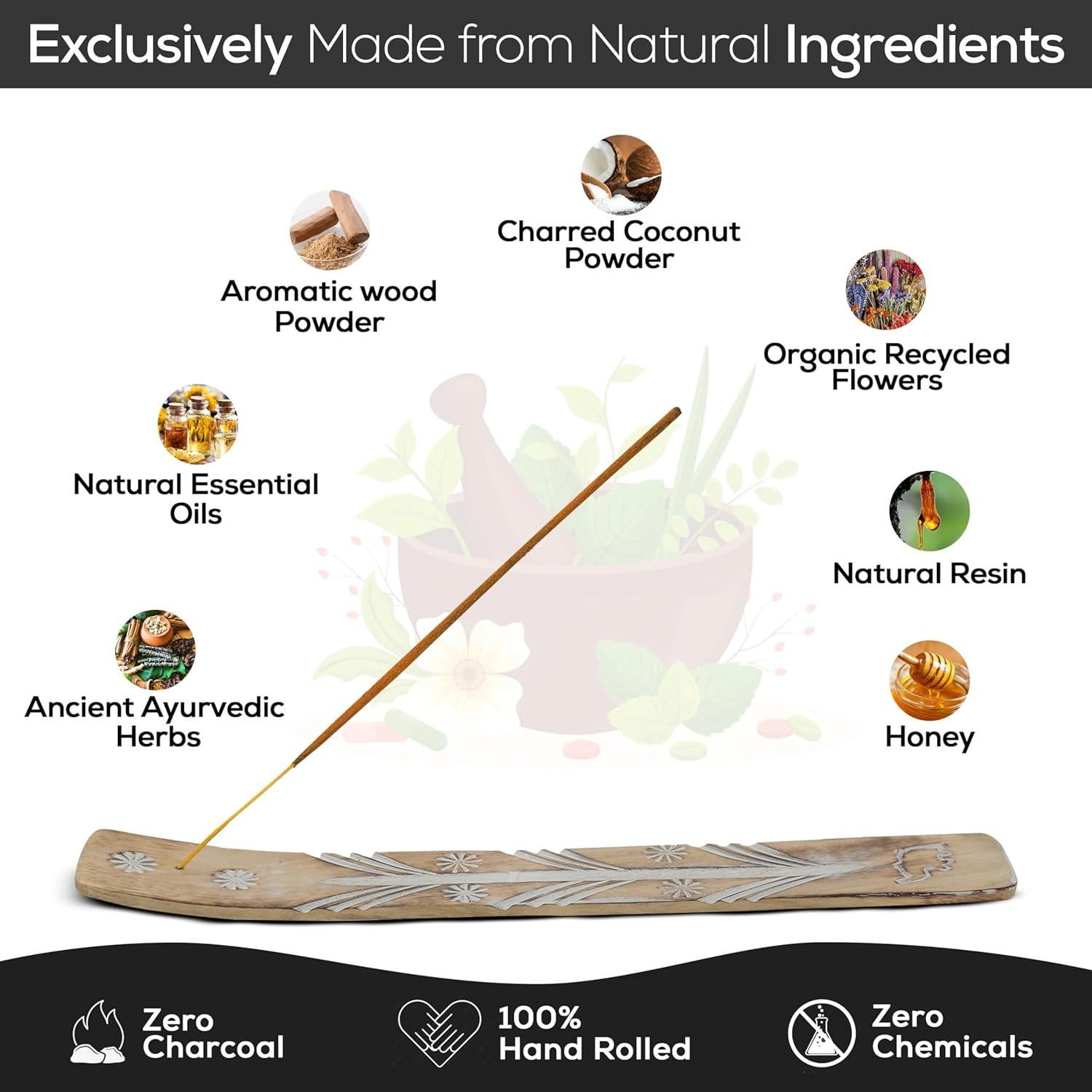 Incienso Natural Satya Nagchampa Jazmín 45g con Soporte Raajsee