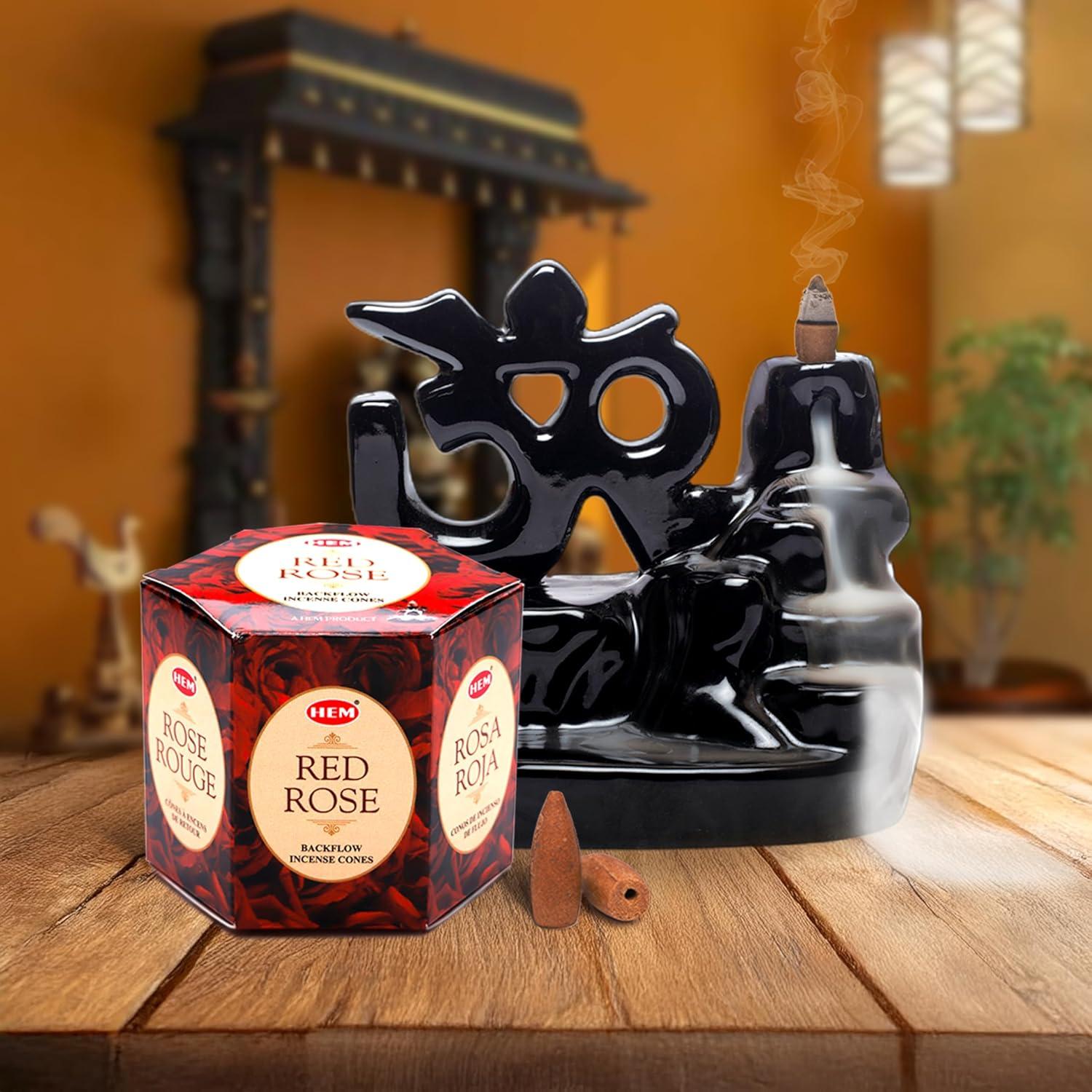 Conos de Incienso HEM Rosa Roja - 40 Unidades Aromaterapia