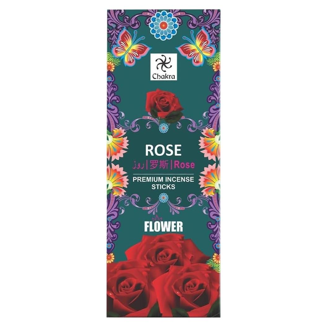Incienso Natural Rosa Roja Chakra - 120 Varitas Aromáticas
