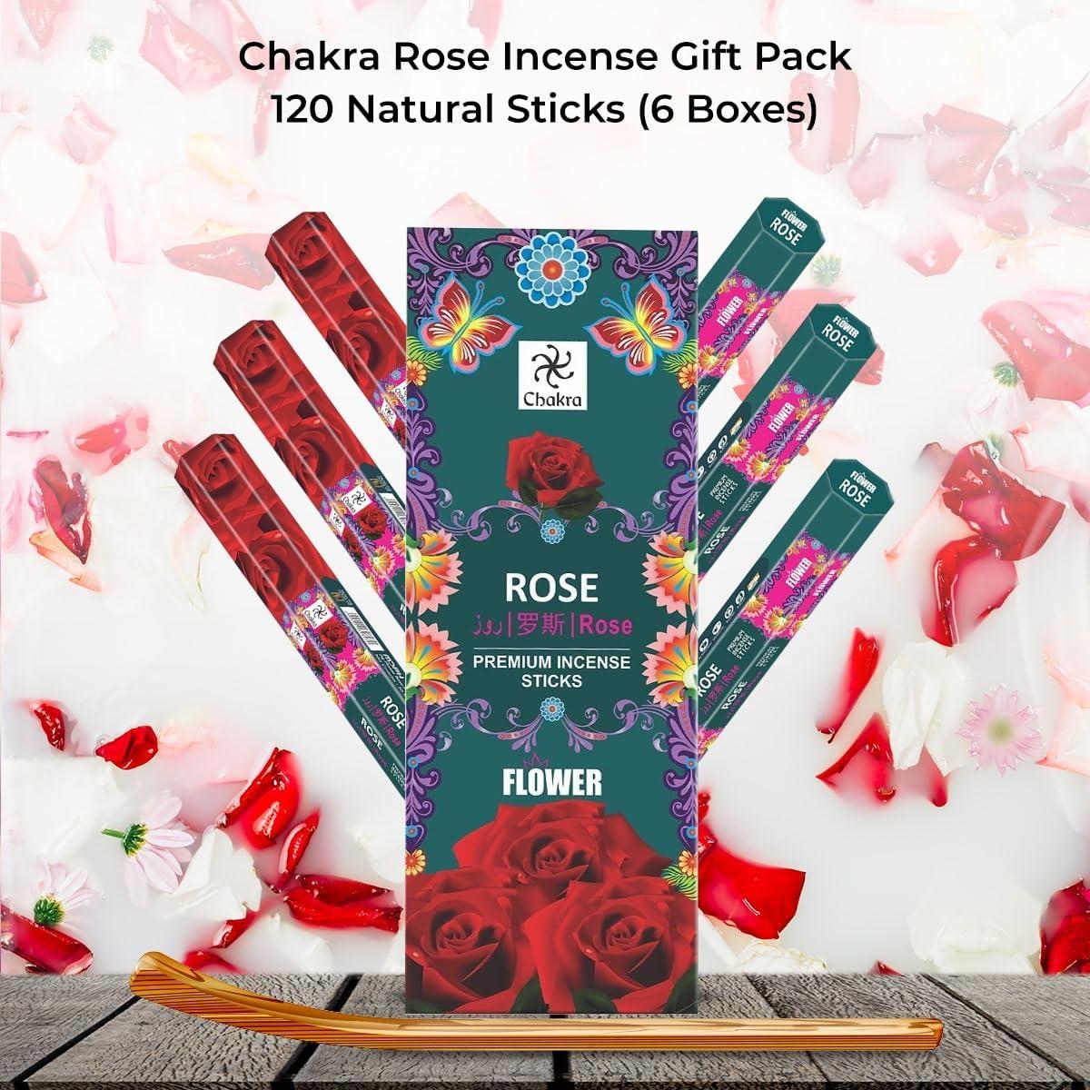 Incienso Natural Rosa Roja Chakra - 120 Varitas Aromáticas
