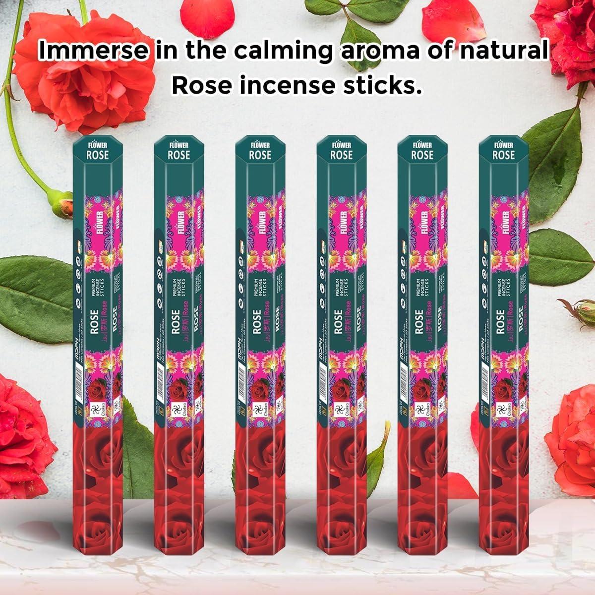 Incienso Natural Rosa Roja Chakra - 120 Varitas Aromáticas