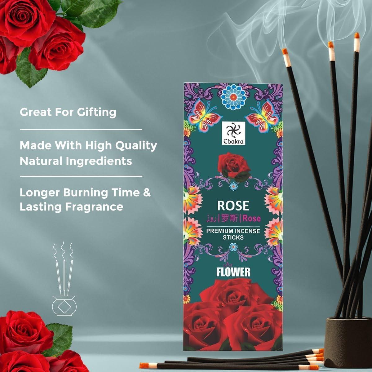 Incienso Natural Rosa Roja Chakra - 120 Varitas Aromáticas