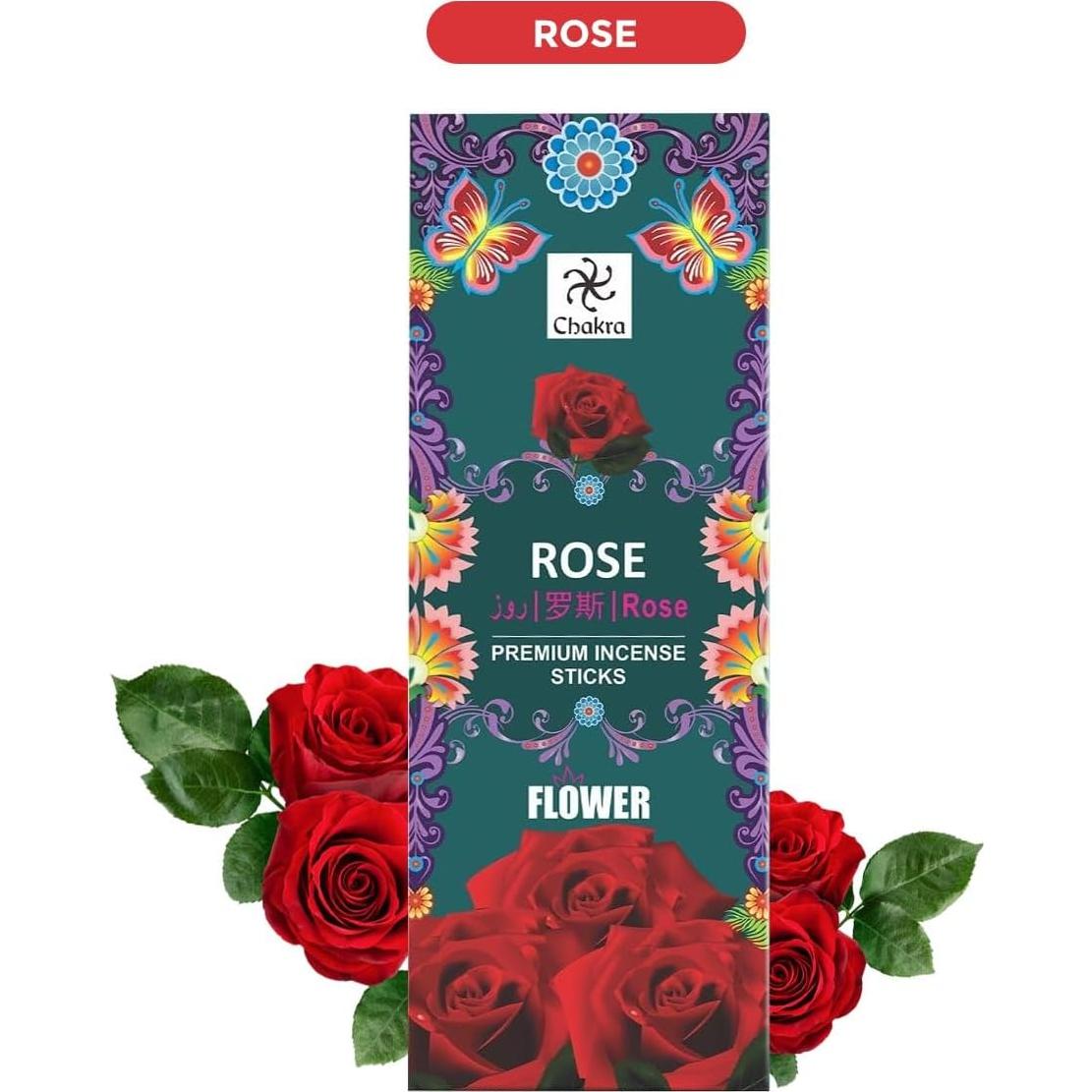 Incienso Natural Rosa Roja Chakra - 120 Varitas Aromáticas