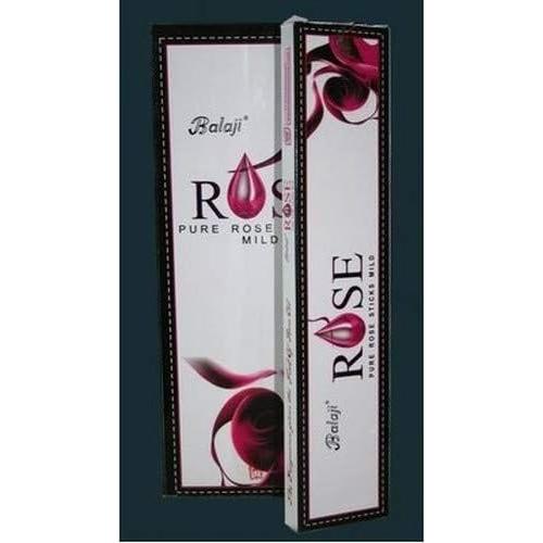 Varitas de Incienso Balaji Rosa Pura - 12 Paquetes x 15 Varitas