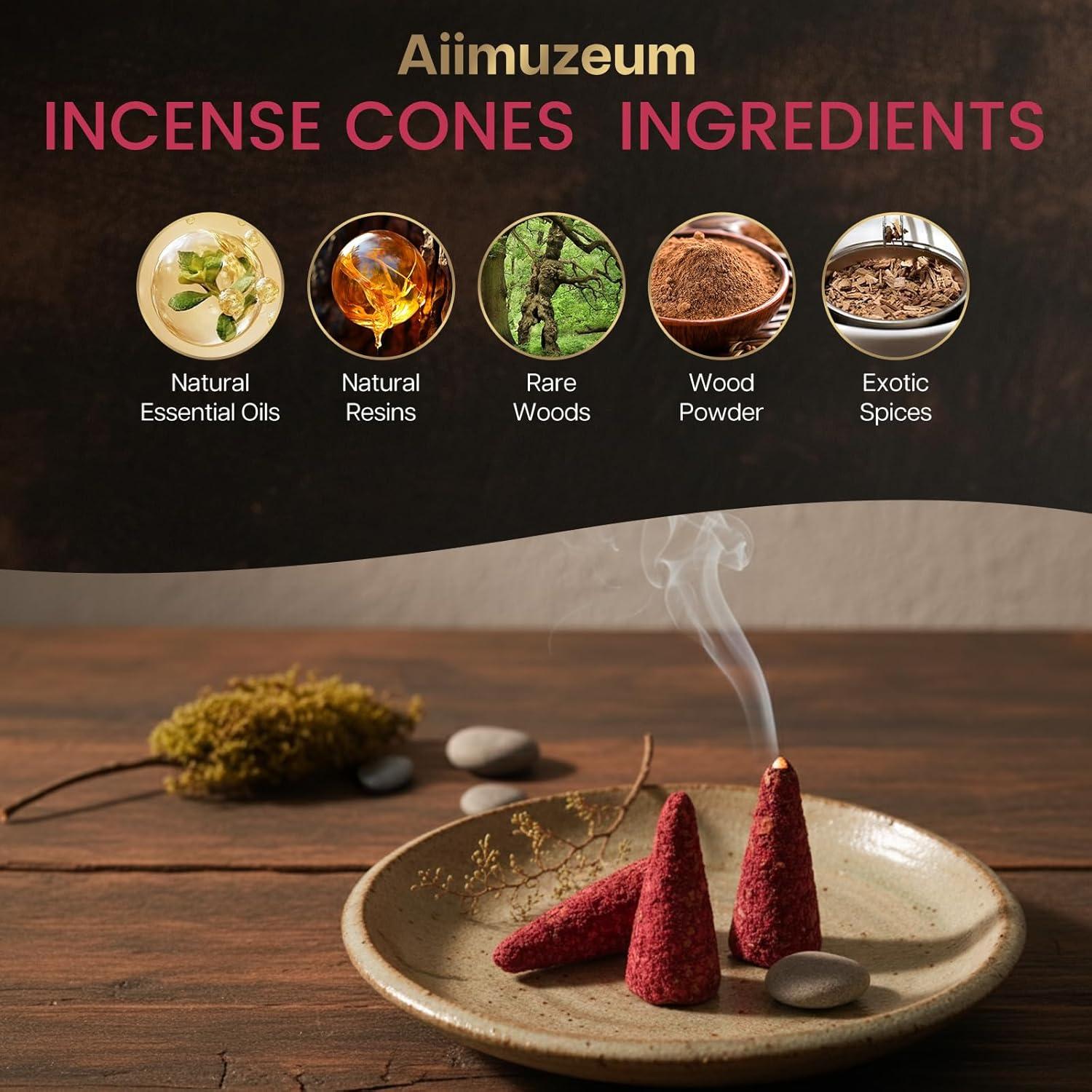 Conos de Incienso Natural Aiimuzeum 30 PCS - Rosa Silvestre