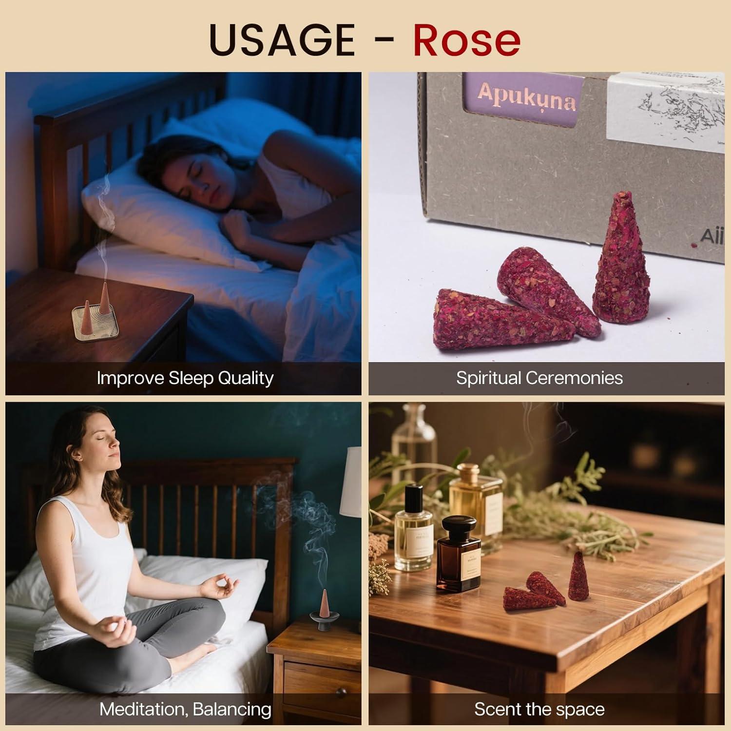 Conos de Incienso Natural Aiimuzeum 30 PCS - Rosa Silvestre