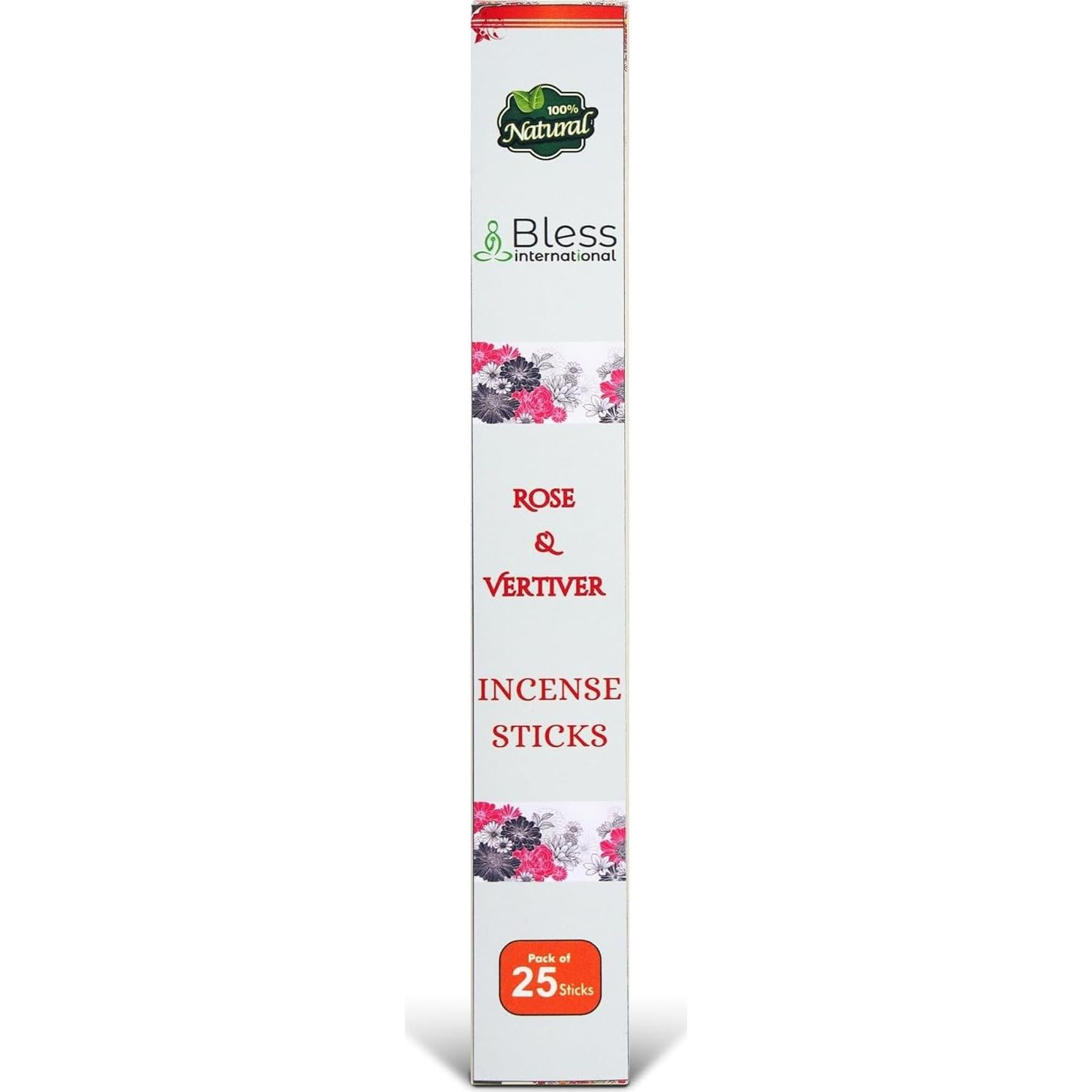 Incienso Rosa y Vetiver Bendición Internacional 25 Bastones