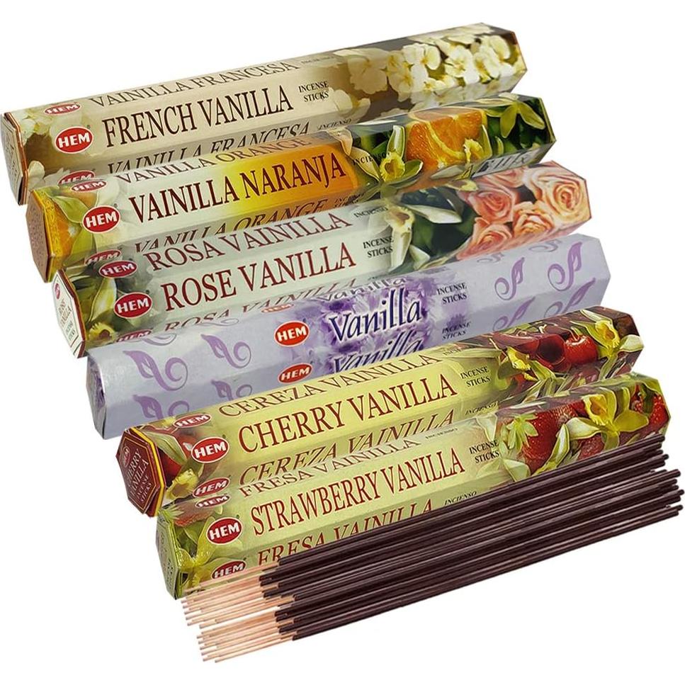 Paquete de Varitas de Incienso Hem Vainilla + Soporte TRUMIRI