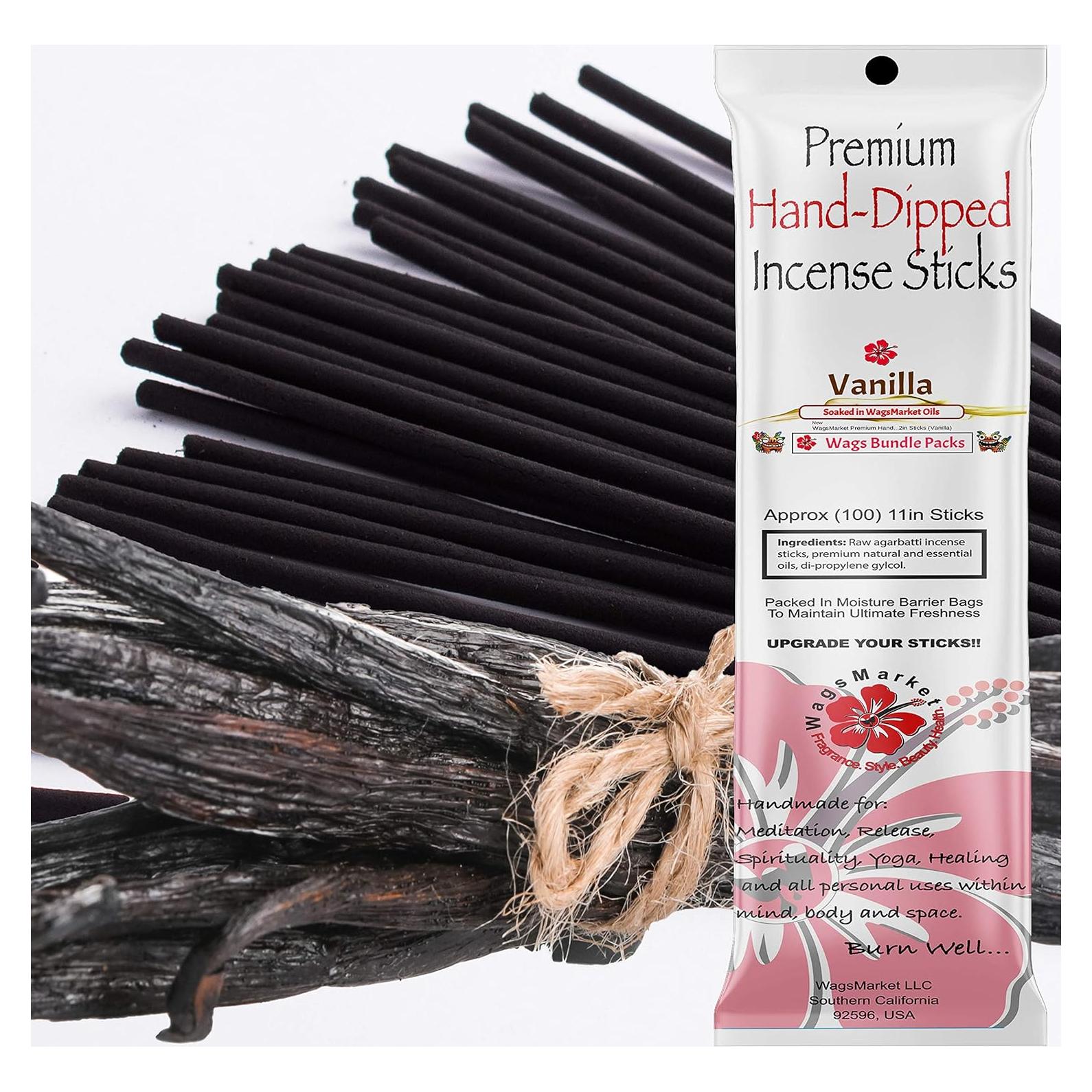 Varitas de Incienso Vainilla WagsMarket 100 Unidades 28 cm