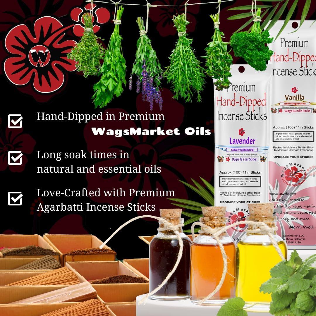 Varitas de Incienso Vainilla WagsMarket 100 Unidades 28 cm