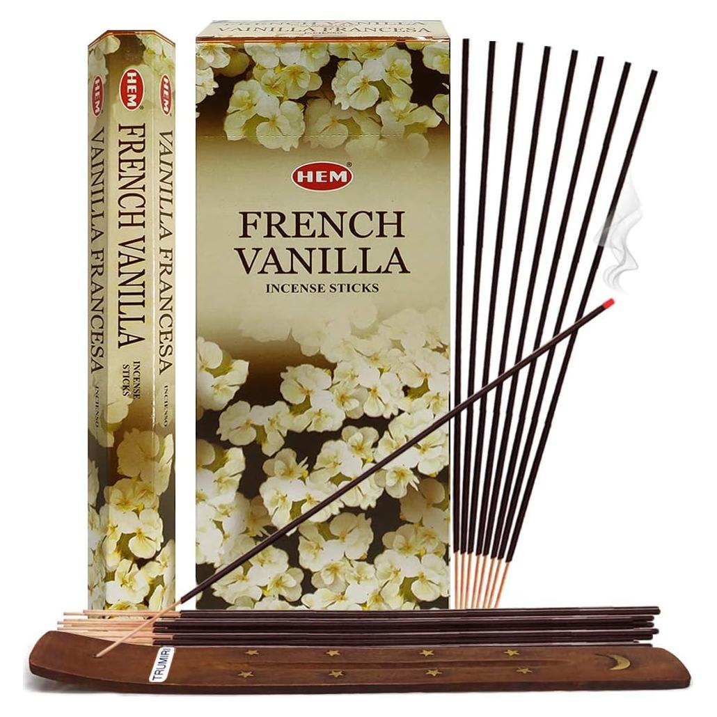 Conjunto de Incienso Vainilla Francesa TRUMIRI + Soporte