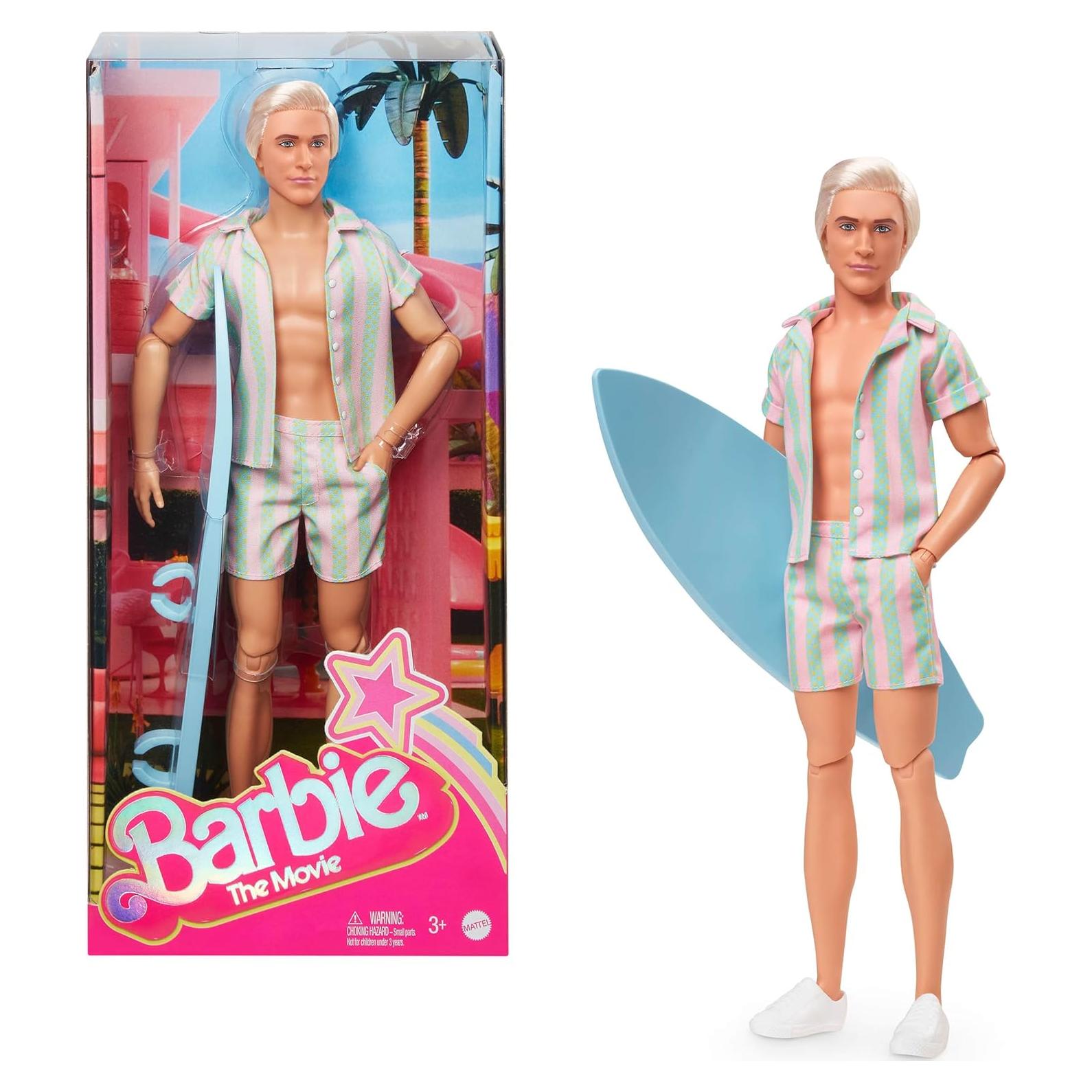 Muñeco Ken Barbie Película Conjunto Playa Tabla Surf