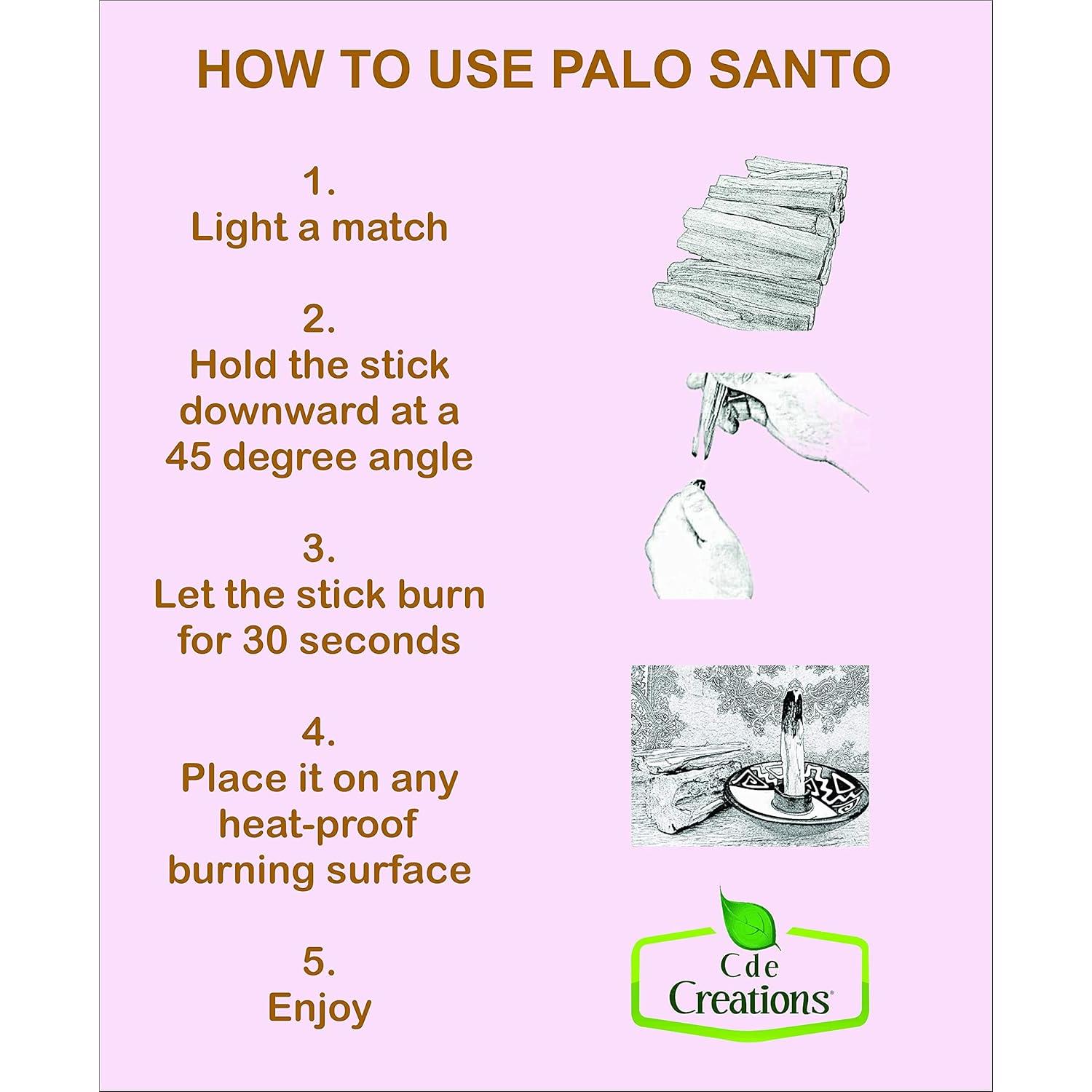 Varitas de Palo Santo CDE CREATIONS - 5 Unidades, Aroma Natural