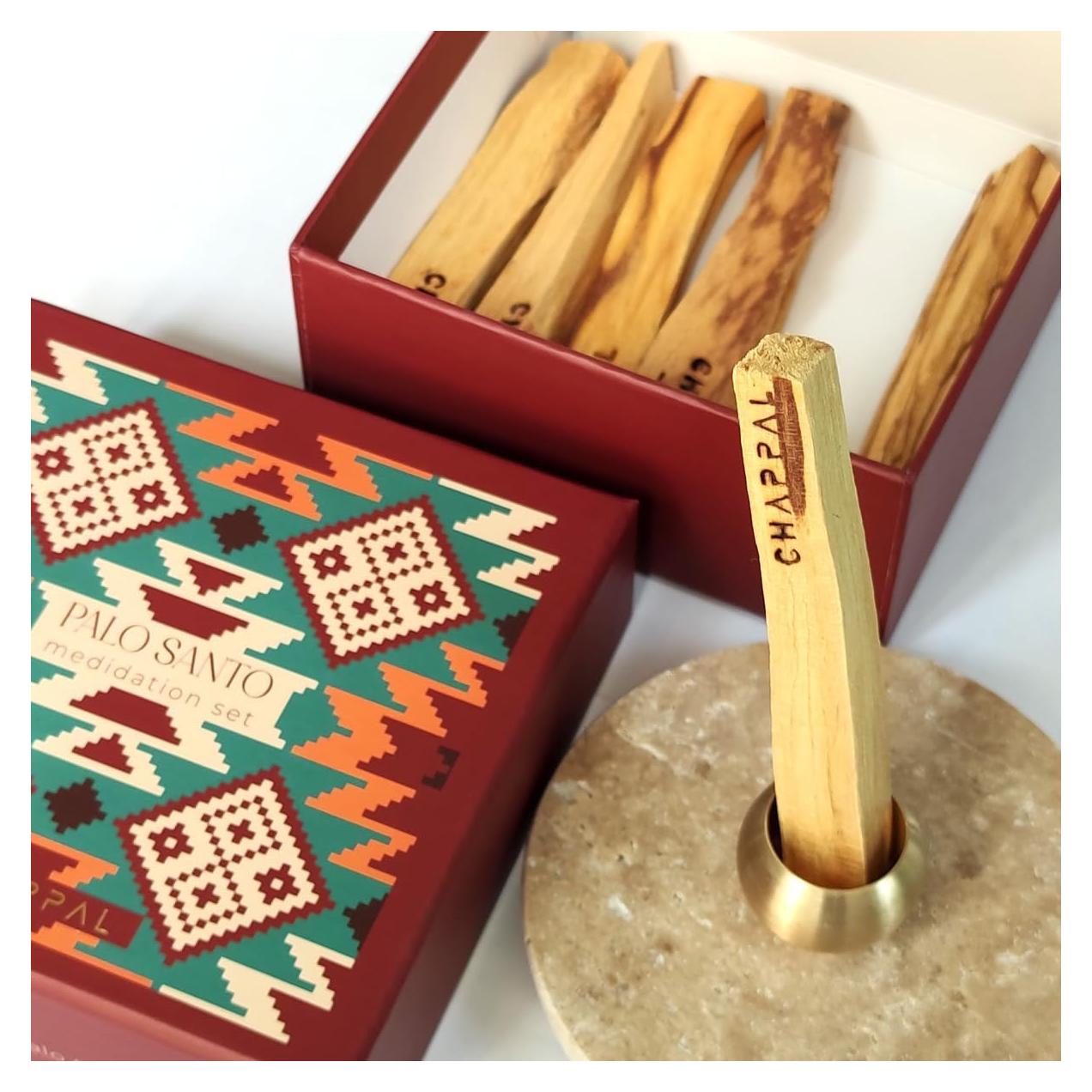Juego de Meditación Chappal - 6 Palos de Palo Santo Natural