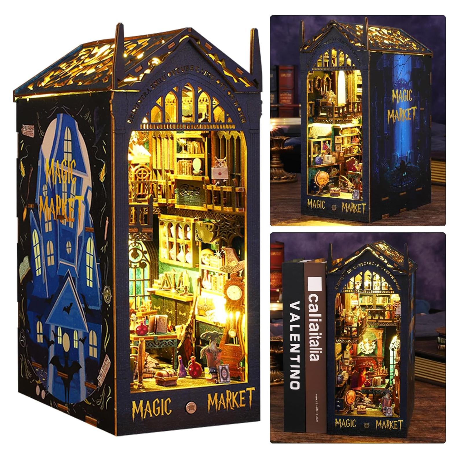 Kit de Miniaturas ISSEVE Rincón de Libros DIY con Luz