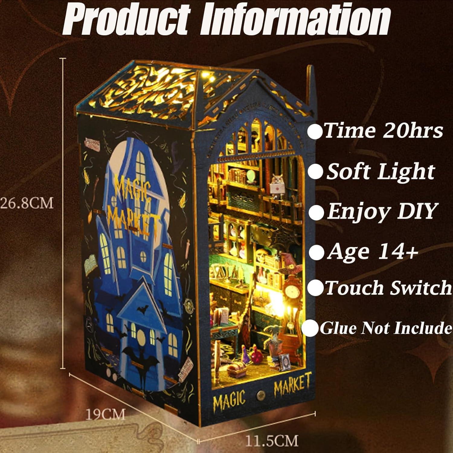 Kit de Miniaturas ISSEVE Rincón de Libros DIY con Luz