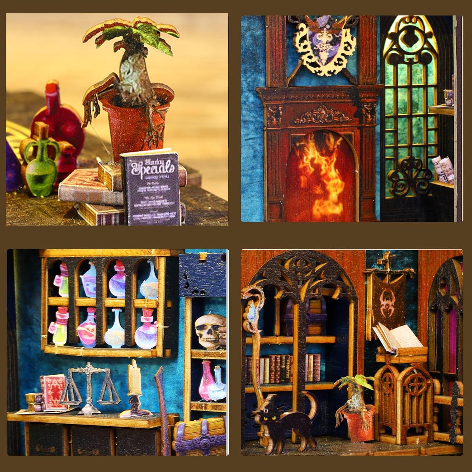 Kit de Miniaturas ISSEVE Rincón de Libros DIY con Luz