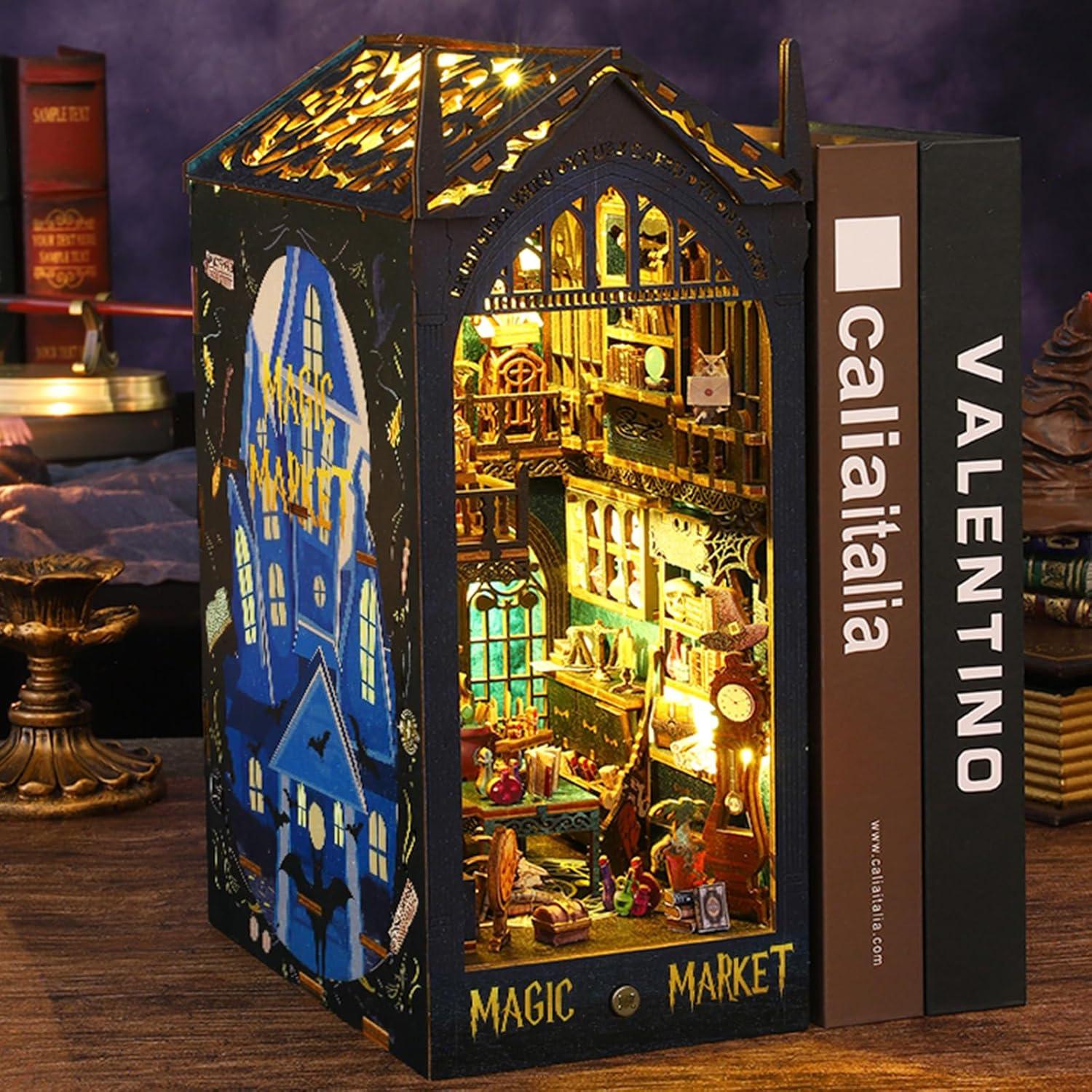 Kit de Miniaturas ISSEVE Rincón de Libros DIY con Luz