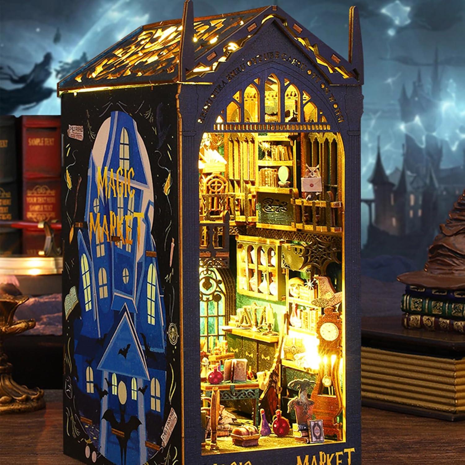 Kit de Miniaturas ISSEVE Rincón de Libros DIY con Luz