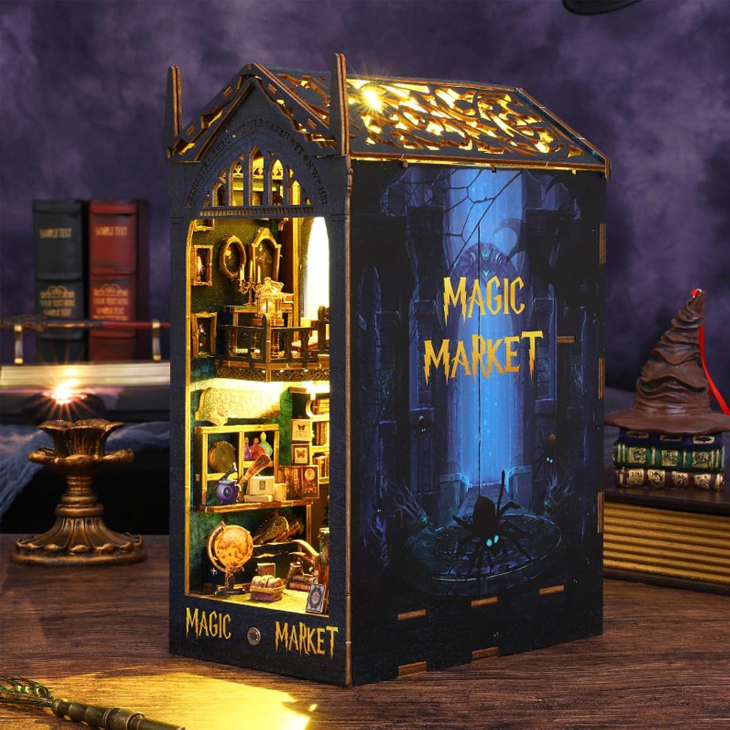 Kit de Miniaturas ISSEVE Rincón de Libros DIY con Luz