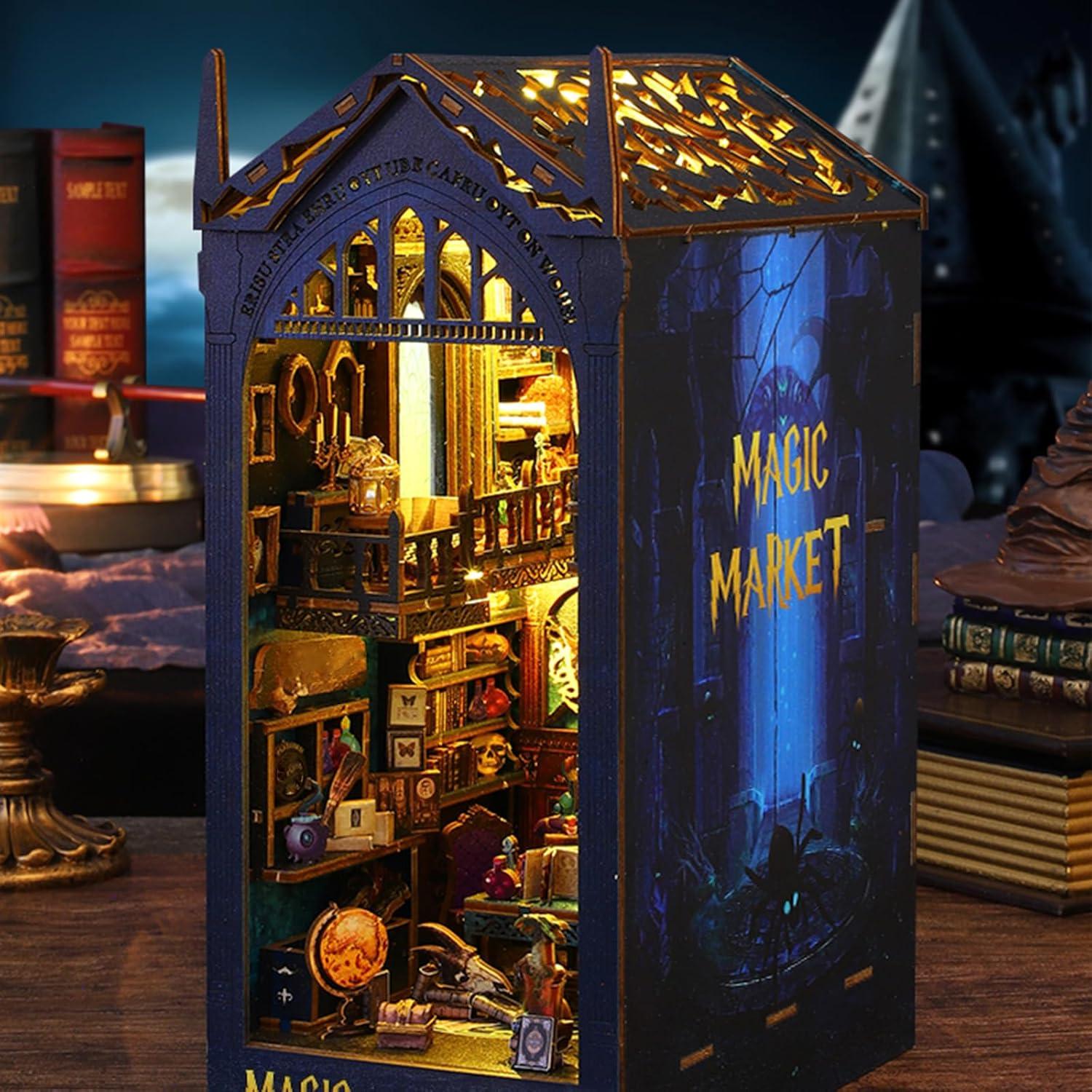 Kit de Miniaturas ISSEVE Rincón de Libros DIY con Luz