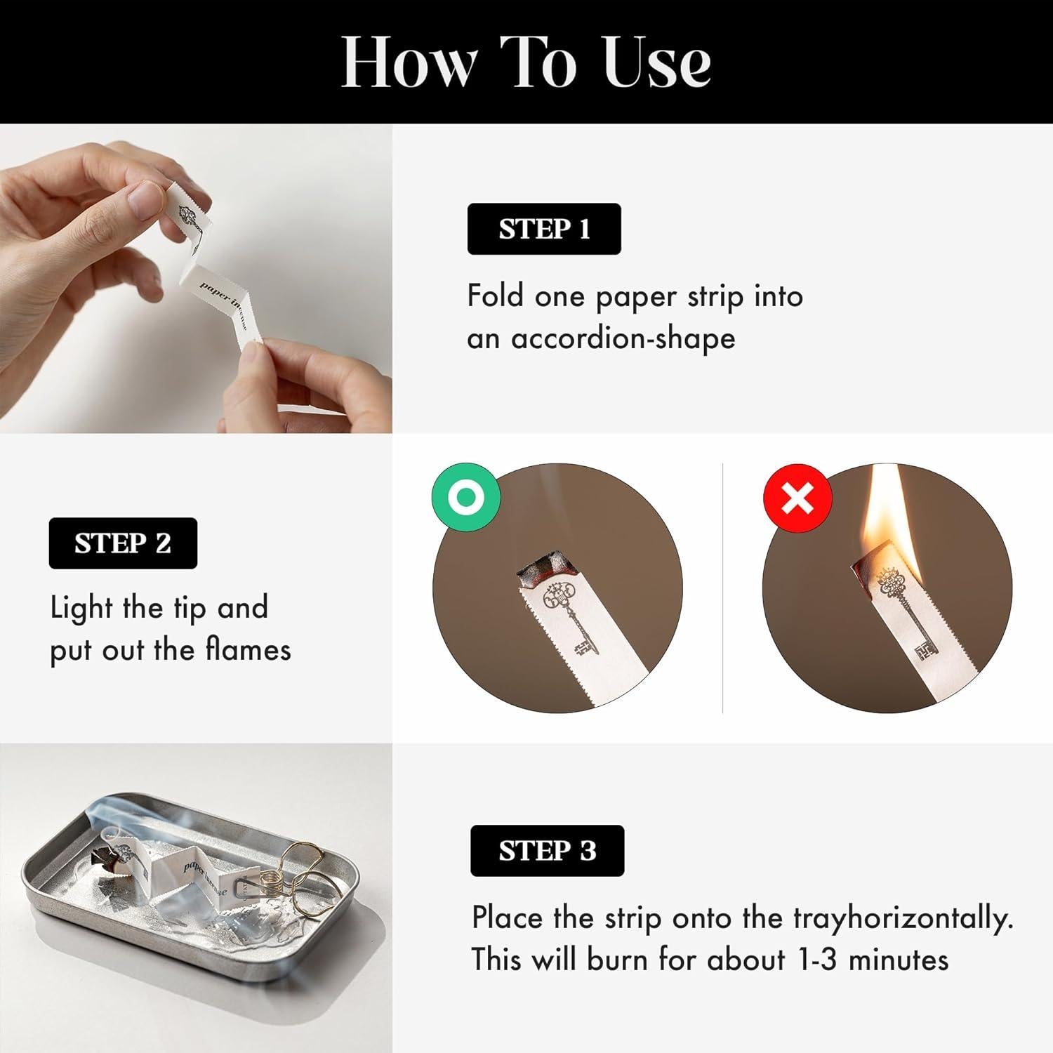 Incienso de Papel OPTATUM 48 Piezas Marrón Ámbar Aromaterapia