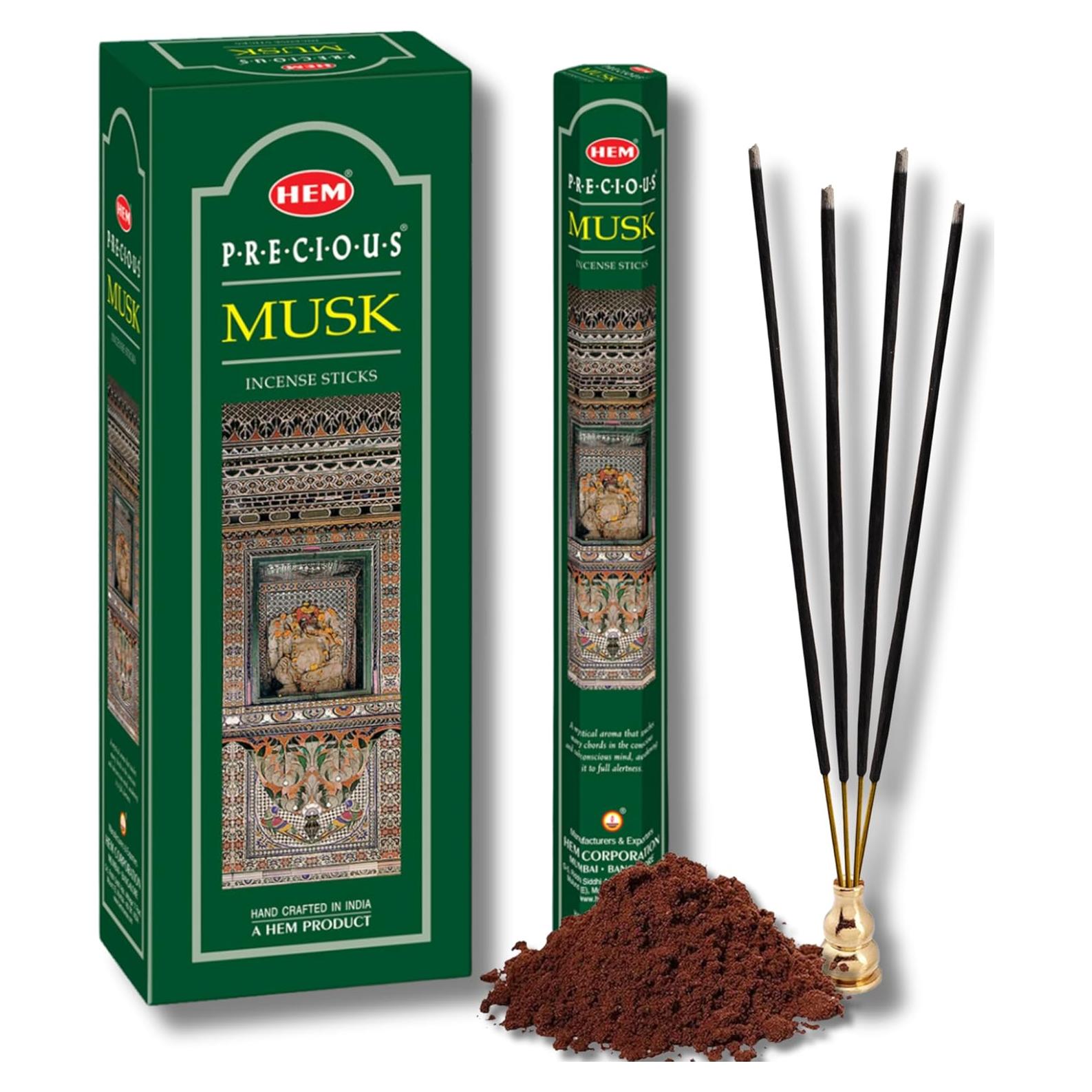 Incienso HEM Almizcle - 120 Varitas 22.86 cm Aromaterapia