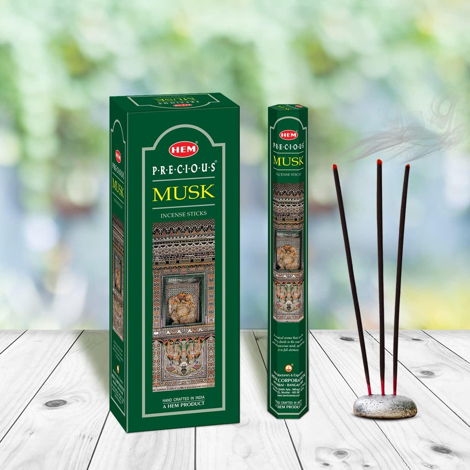 Incienso HEM Almizcle - 120 Varitas 22.86 cm Aromaterapia