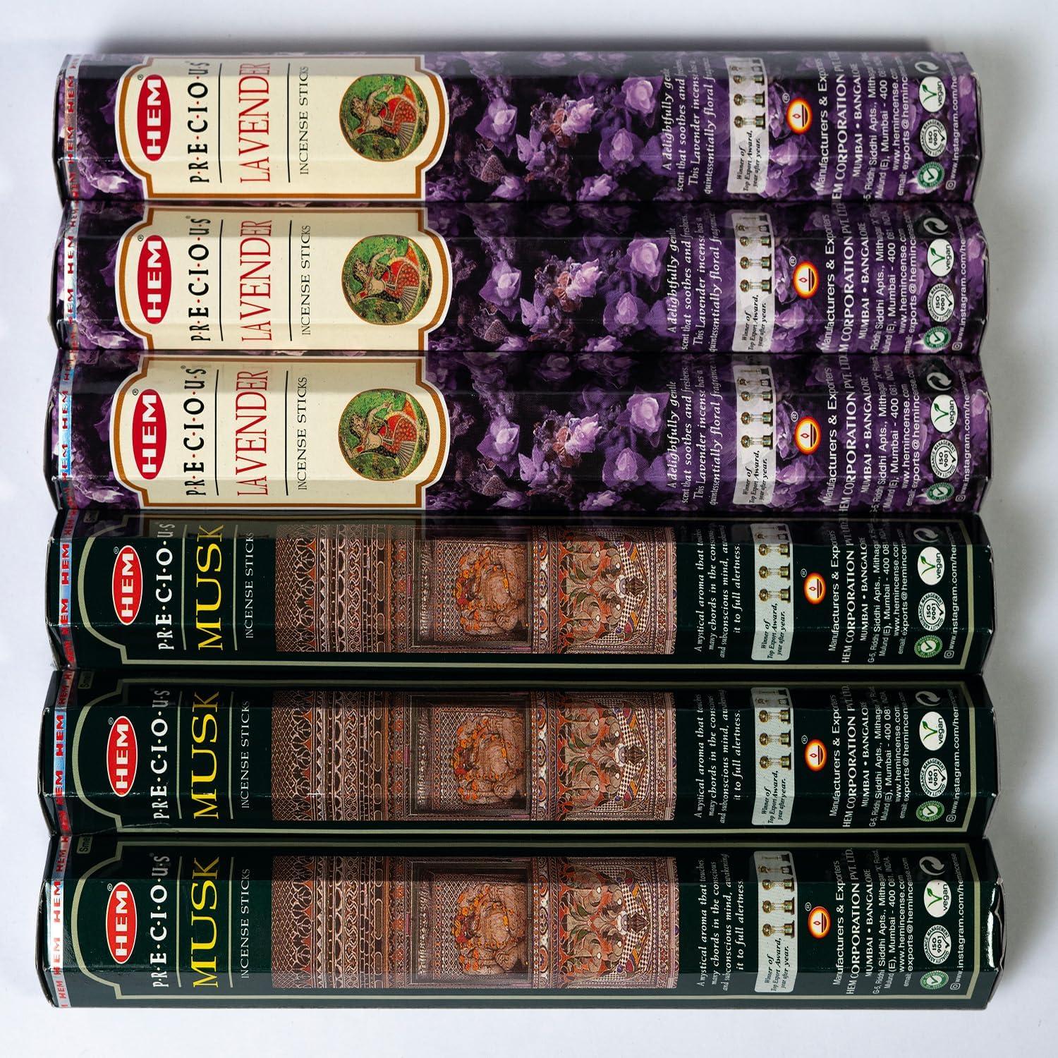 Incienso de Lavanda y Almizcle Hem 120 Varitas + Soporte ANKCIENSE