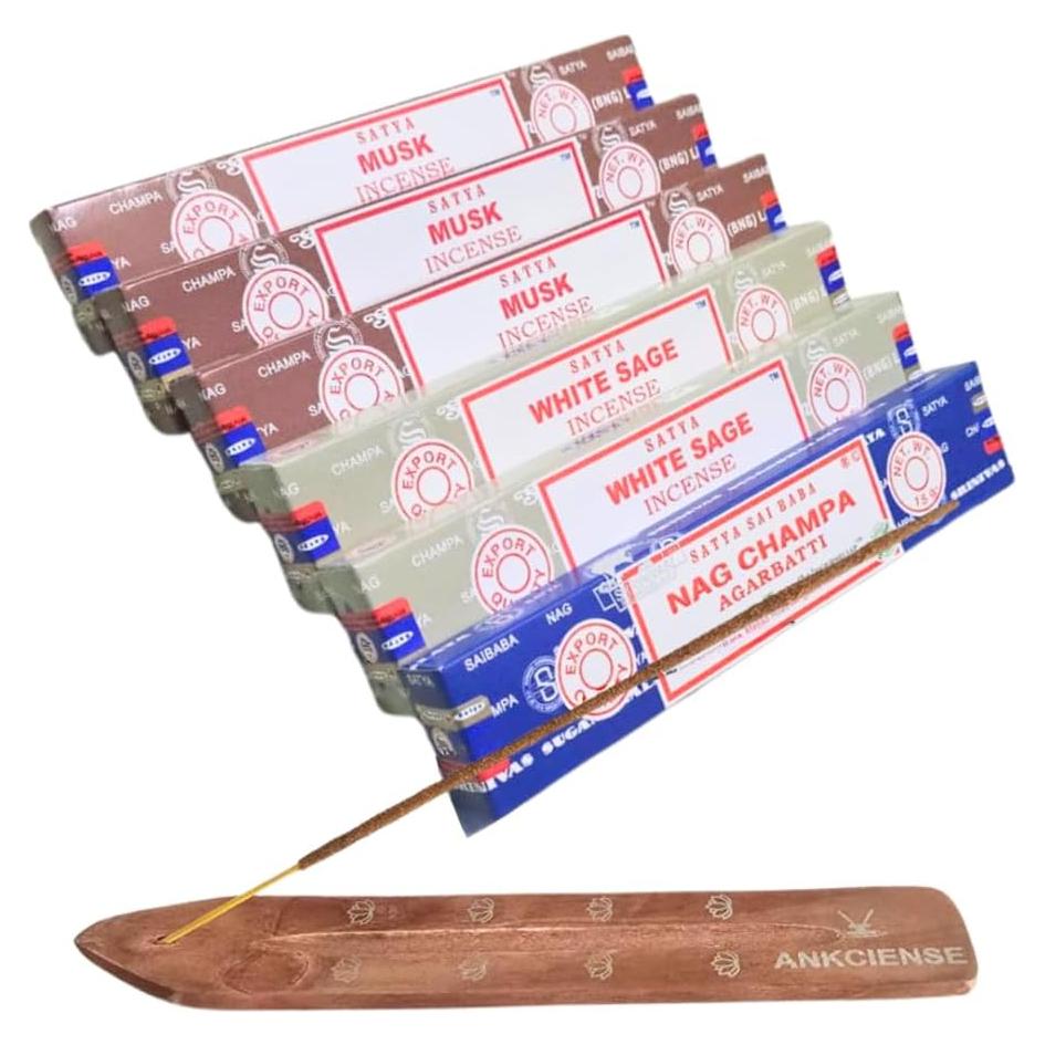 Incienso Satya 3 Fragancias con Soporte ANKCIENSE - 90 Varitas