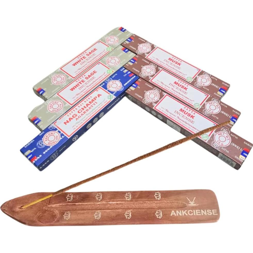Incienso Satya 3 Fragancias con Soporte ANKCIENSE - 90 Varitas