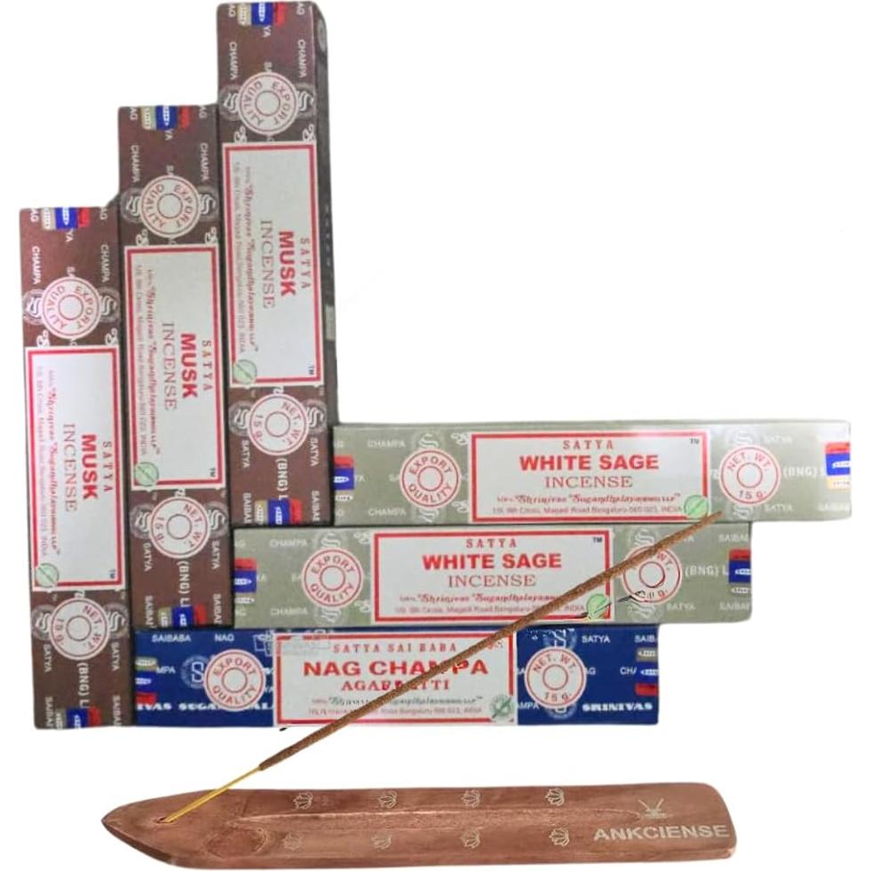 Incienso Satya 3 Fragancias con Soporte ANKCIENSE - 90 Varitas