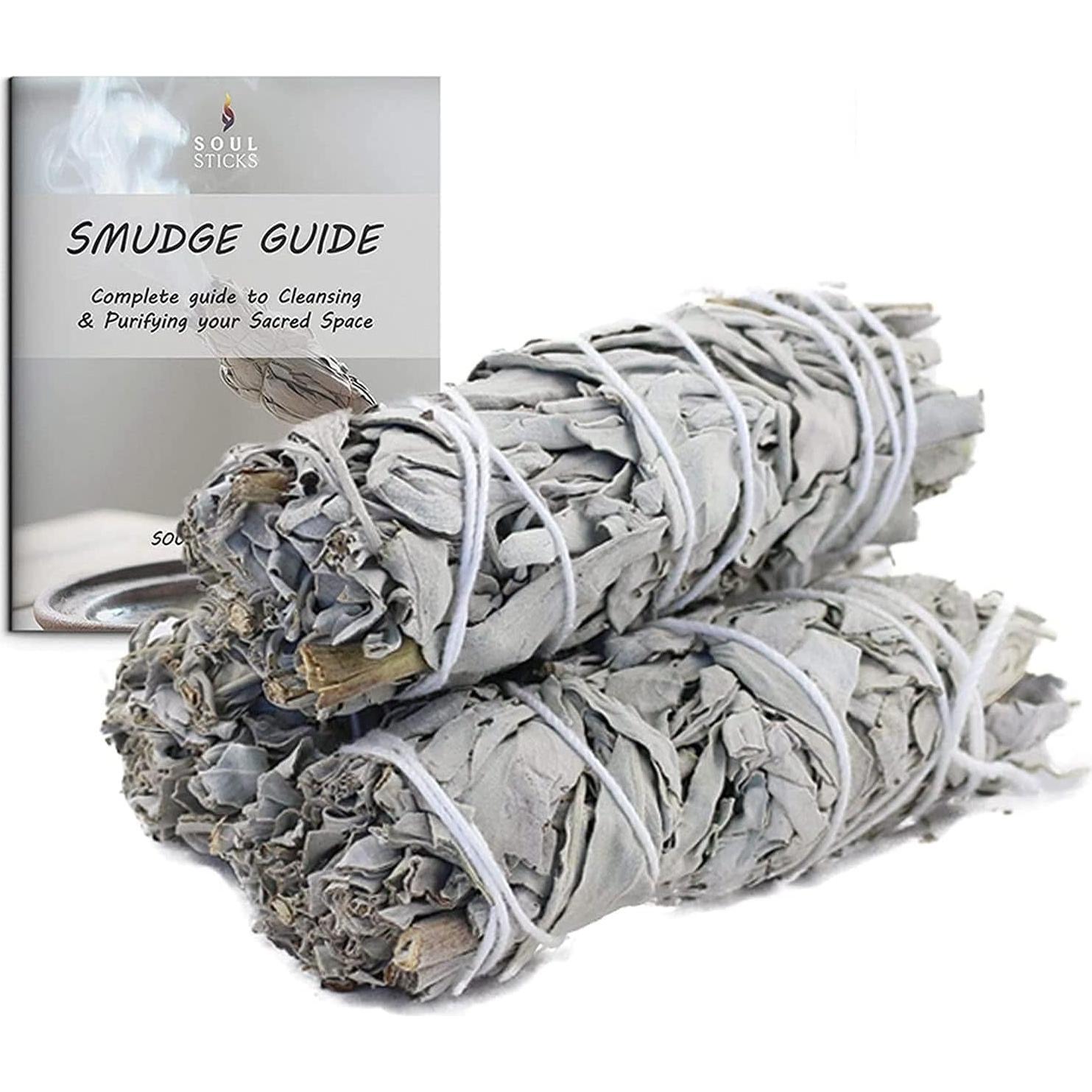 Barras de Salvia Blanca Orgánica Soul Sticks 10 cm Paquete de 3