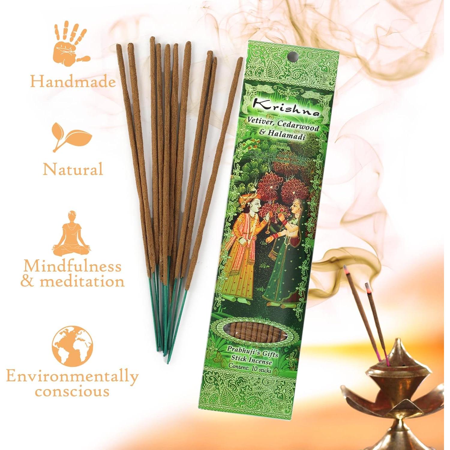 Incienso Prabhuji's Gifts Krishna Vetiver 30 Varitas Naturales