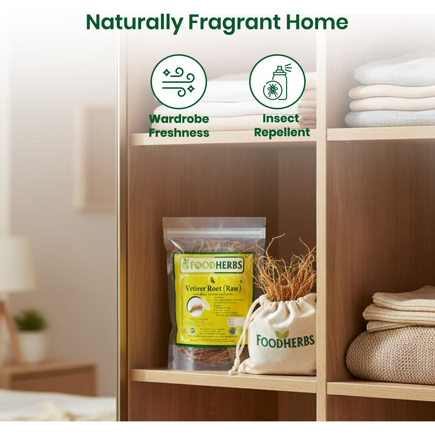 Raíces de Vetiver Secas Foodherbs 50g | Refrigerante Natural