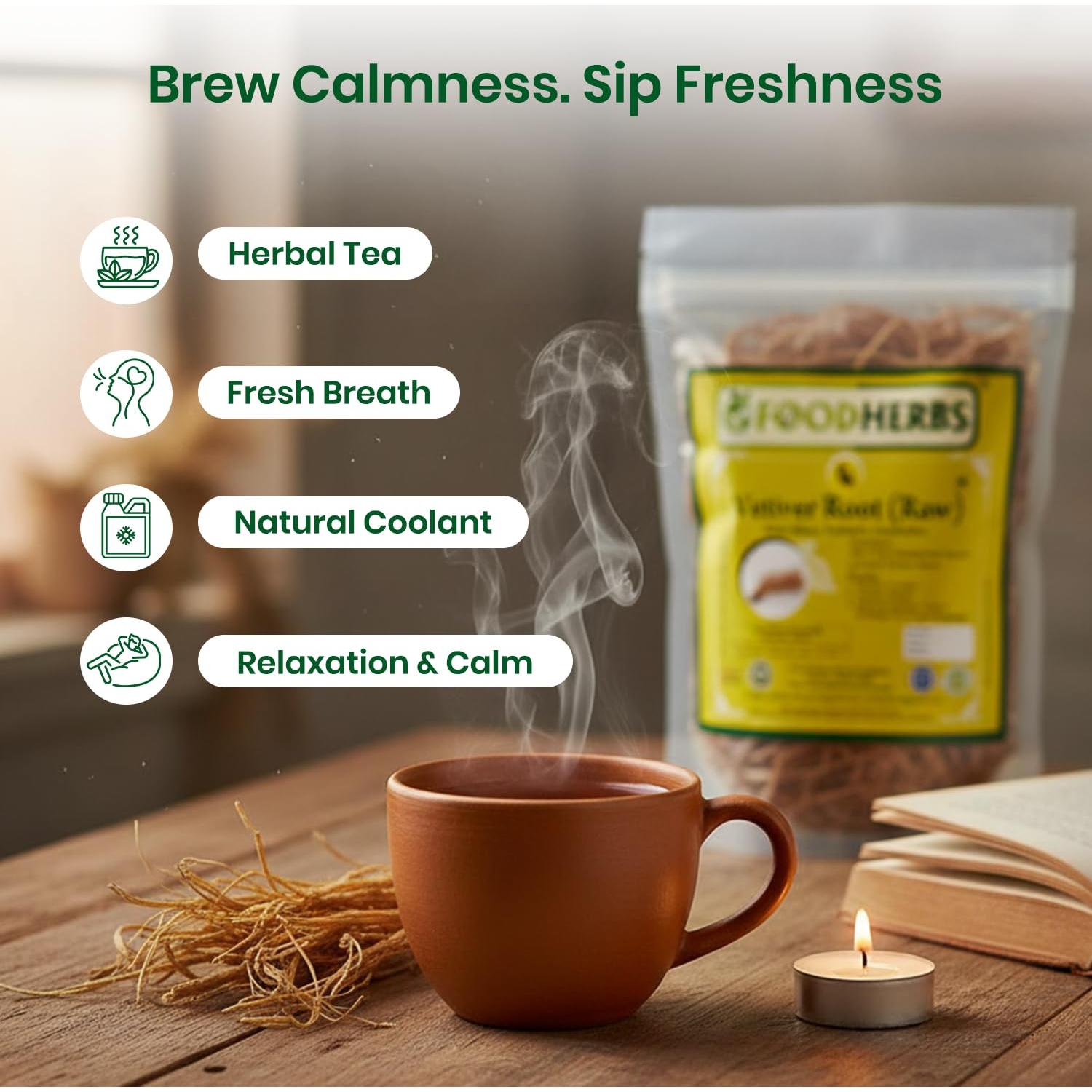 Raíces de Vetiver Secas Foodherbs 50g | Refrigerante Natural