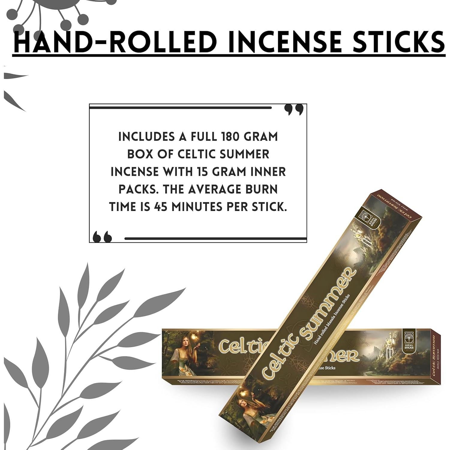 Varitas de Incienso Soul Sticks 180g - Verano Céltico Natural