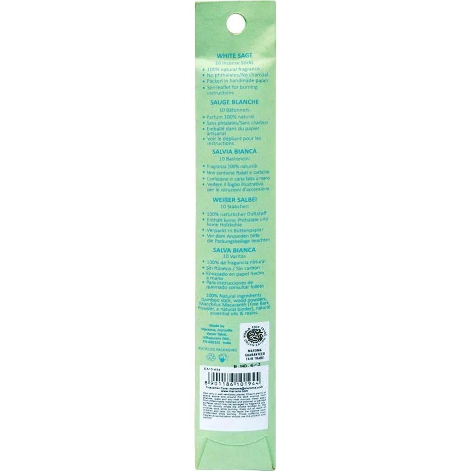 Incienso Maroma EDA Salvia Blanca 10 Varitas Aromaterapia