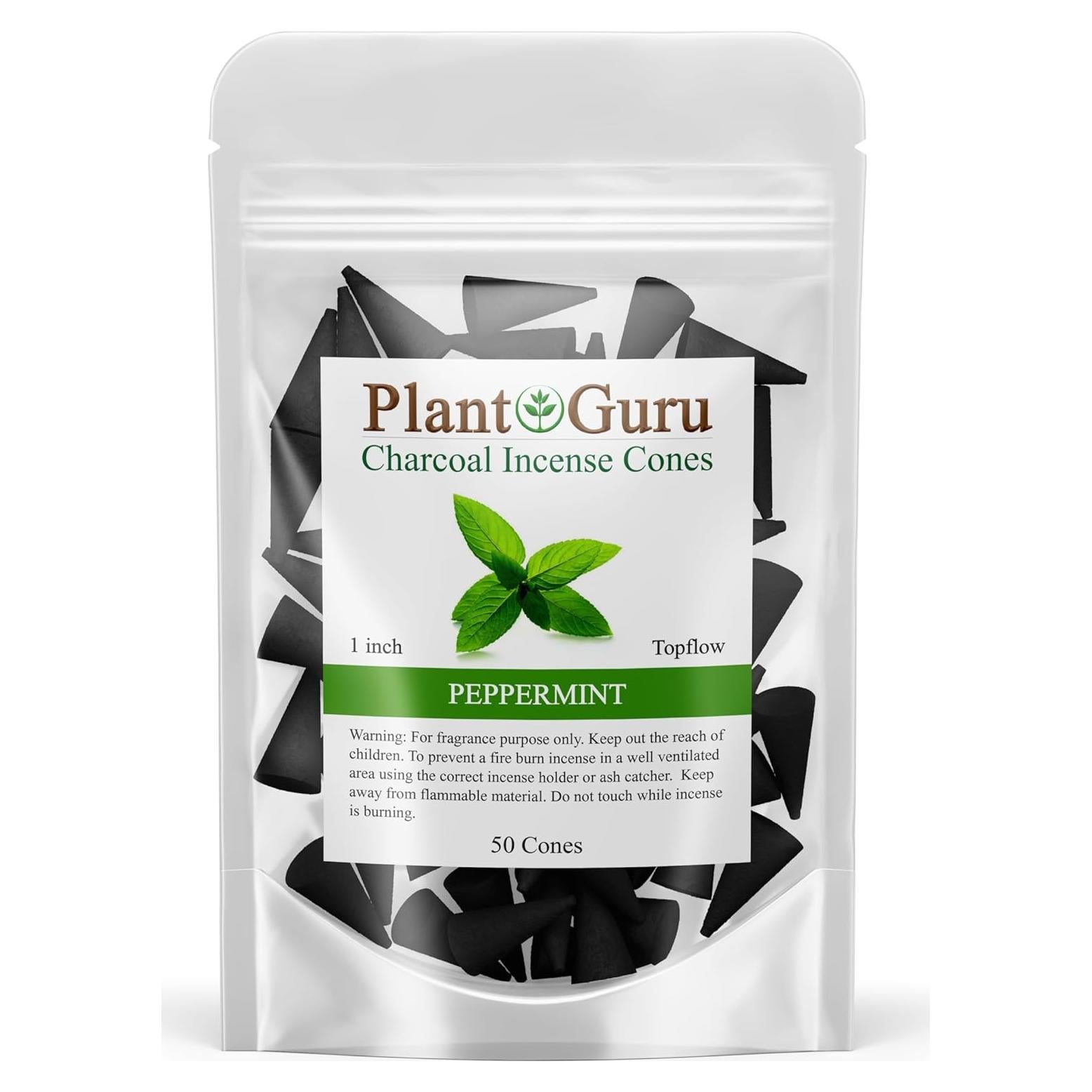 Conos de Incienso de Menta Plant Guru - 50 Unidades - Hechos a Mano