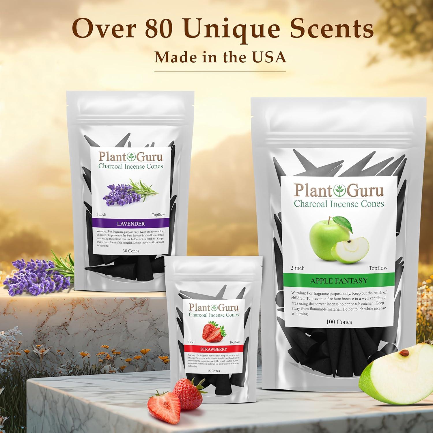 Conos de Incienso de Menta Plant Guru - 60 Unidades - Quema Limpia