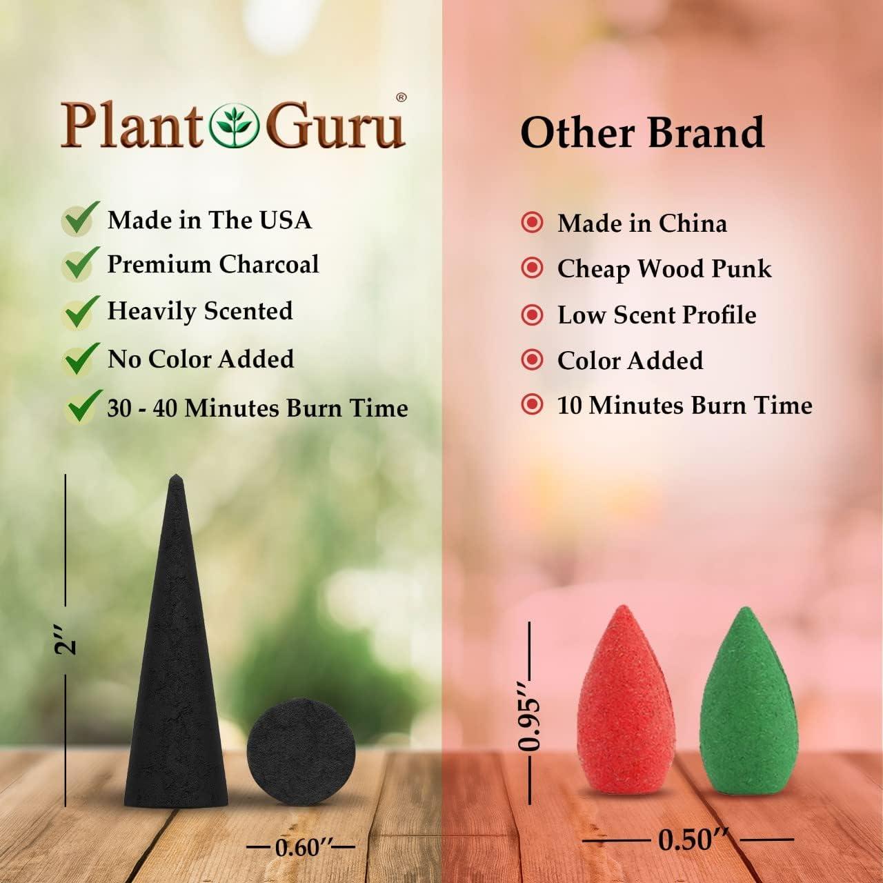 Conos de Incienso de Menta Plant Guru - 60 Unidades - Quema Limpia