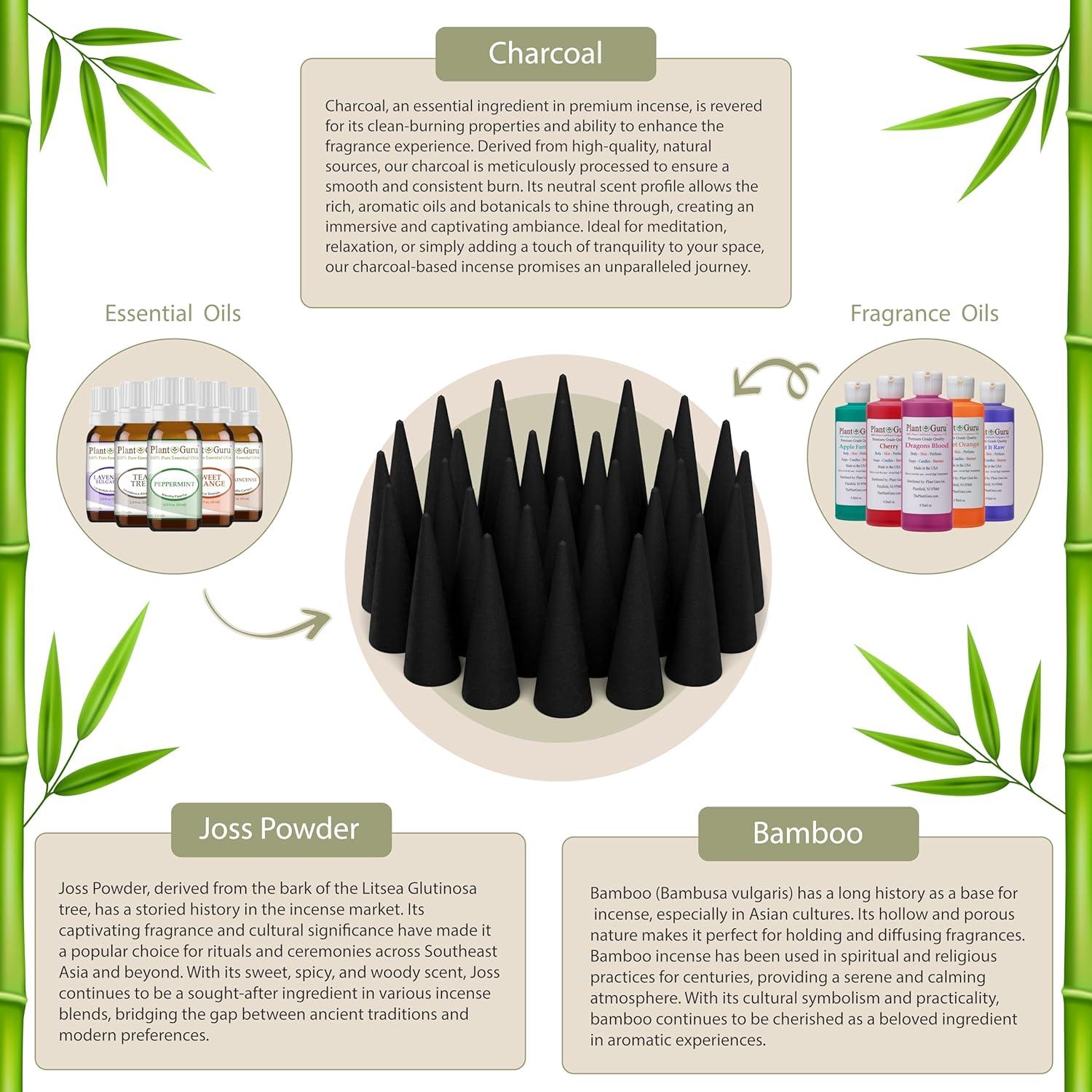 Conos de Incienso de Menta Plant Guru - 60 Unidades - Quema Limpia