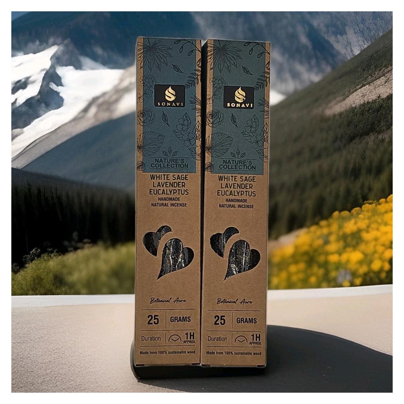 Incienso Premium Salvia Blanca, Lavanda y Eucalipto - 2 Paquetes