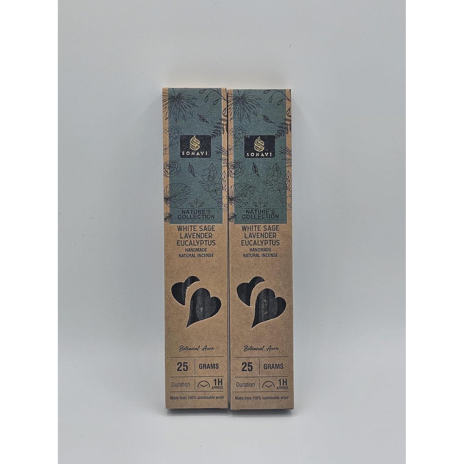 Incienso Premium Salvia Blanca, Lavanda y Eucalipto - 2 Paquetes