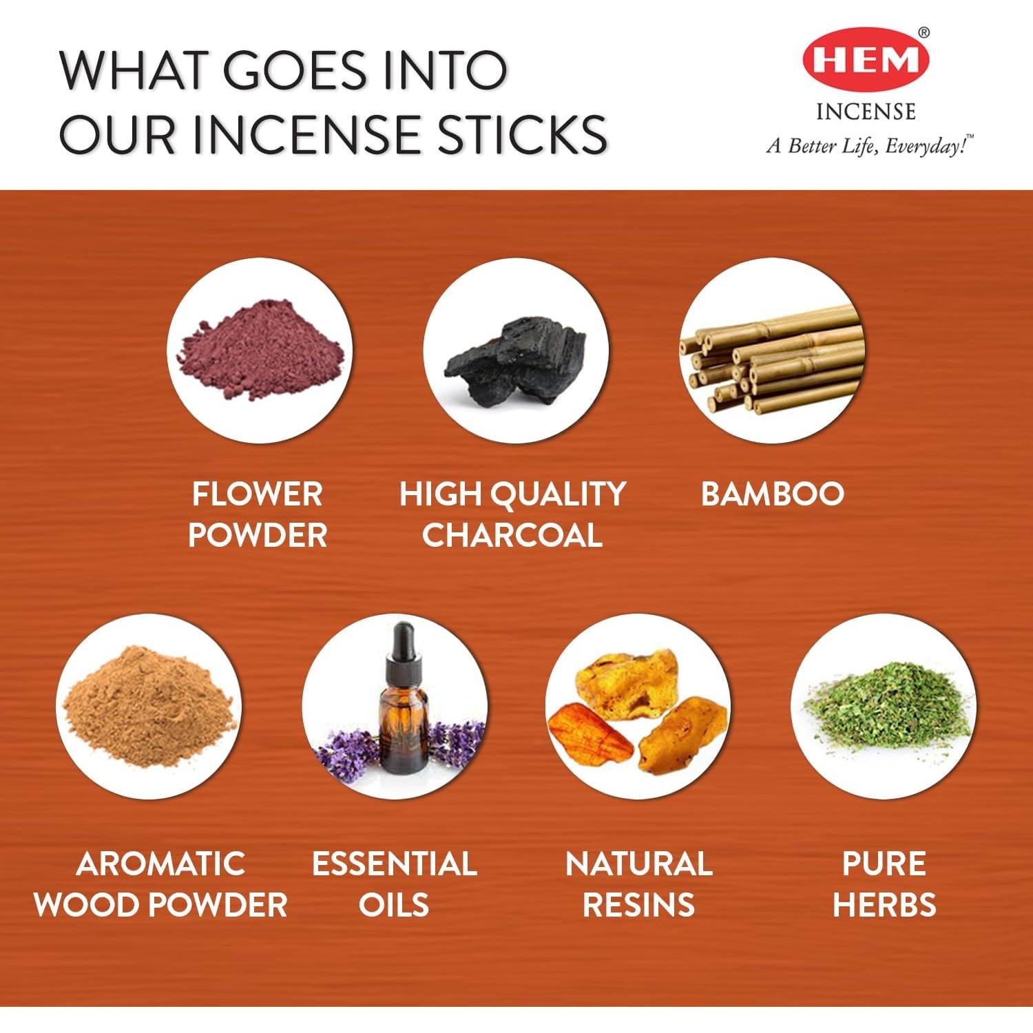 Incienso de Meditación HEM - 6 Paquetes de 120 Varitas - 3.4 kg