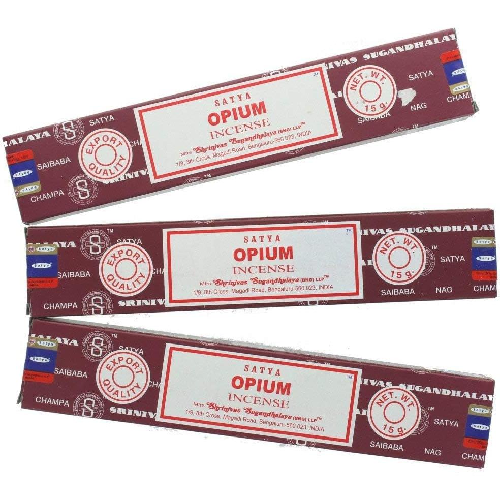 Varitas de Incienso Satya Opium 15g x 3 con Soporte Giftbrit
