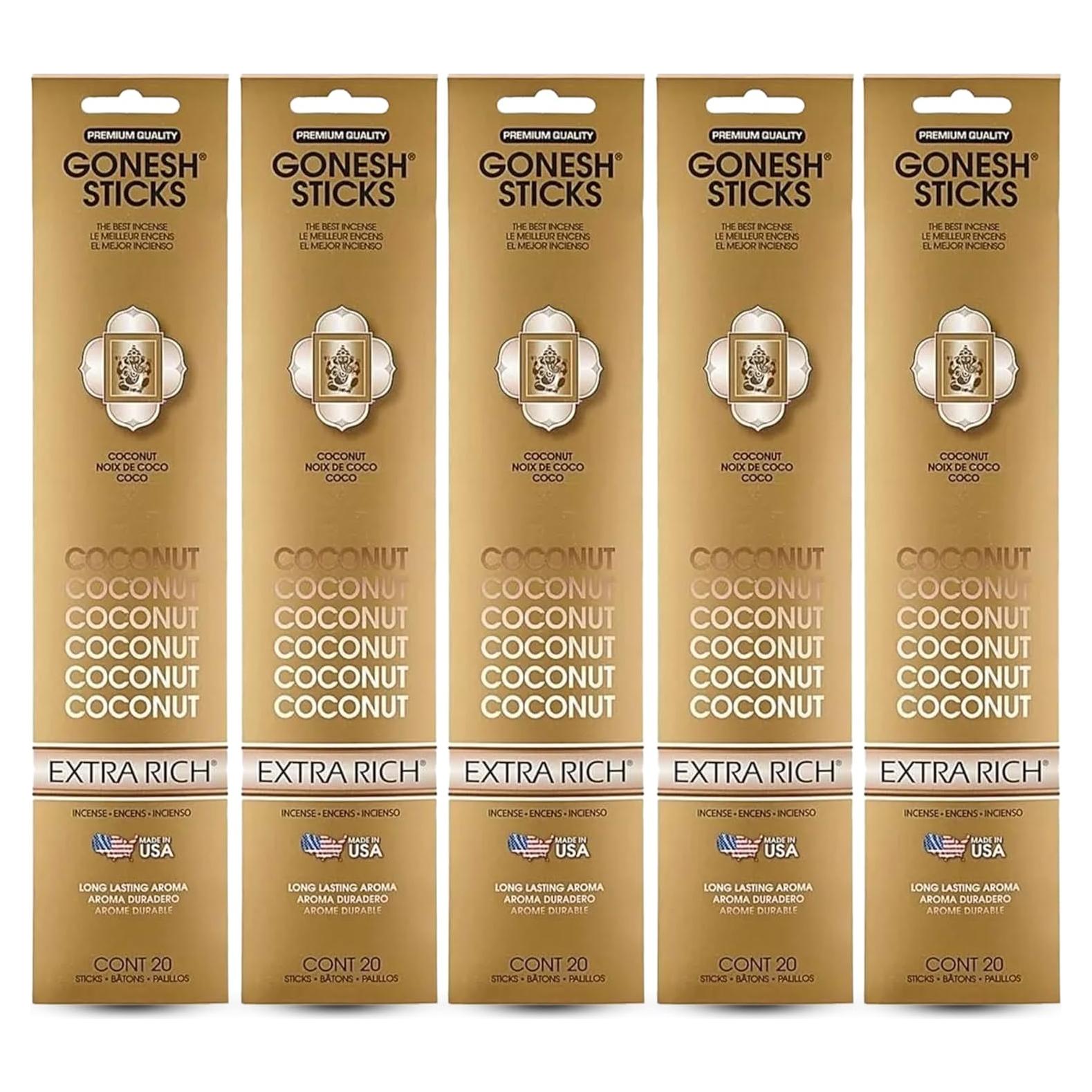 Incienso de Coco Gonesh - 100 Varitas Extra Rich
