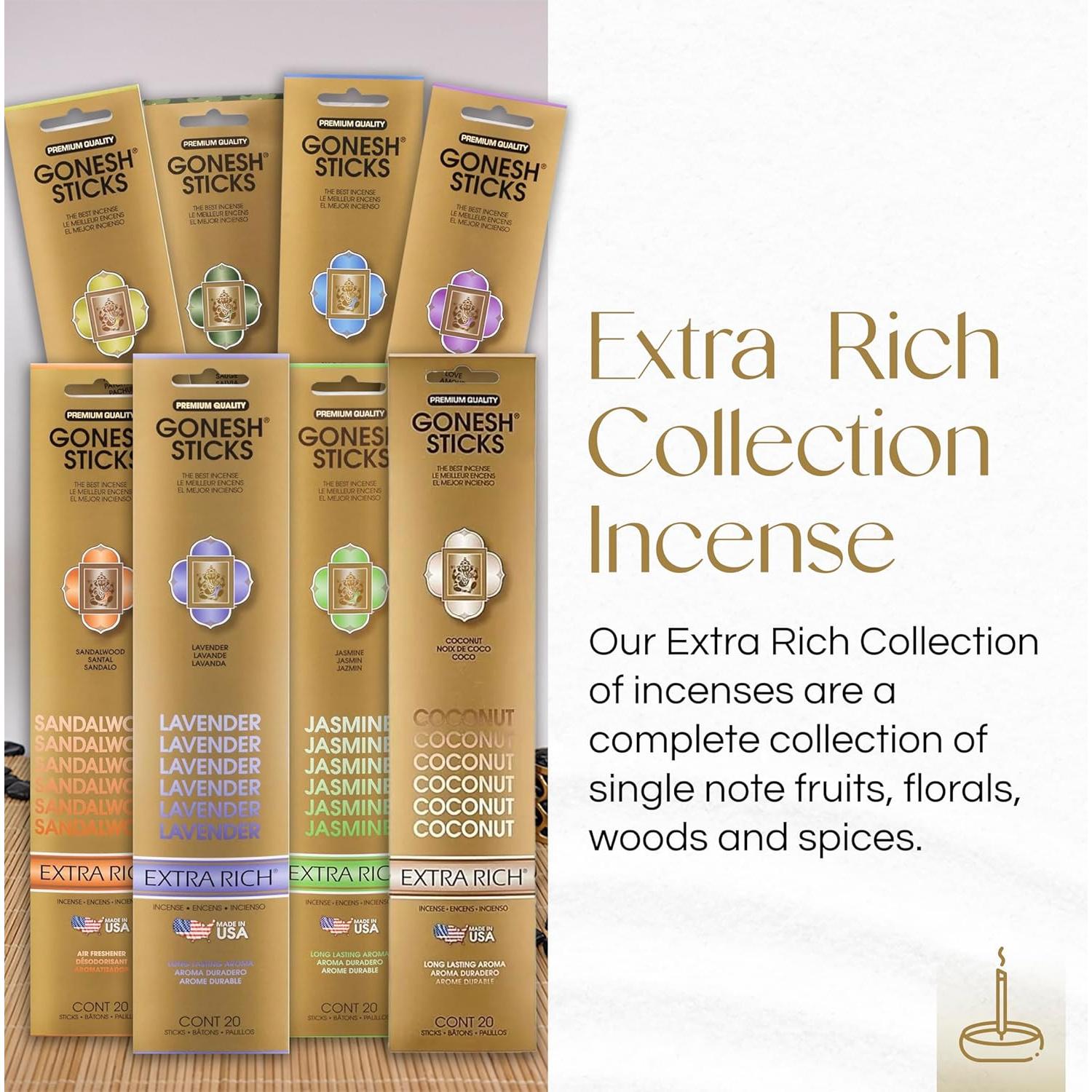 Incienso de Coco Gonesh - 100 Varitas Extra Rich